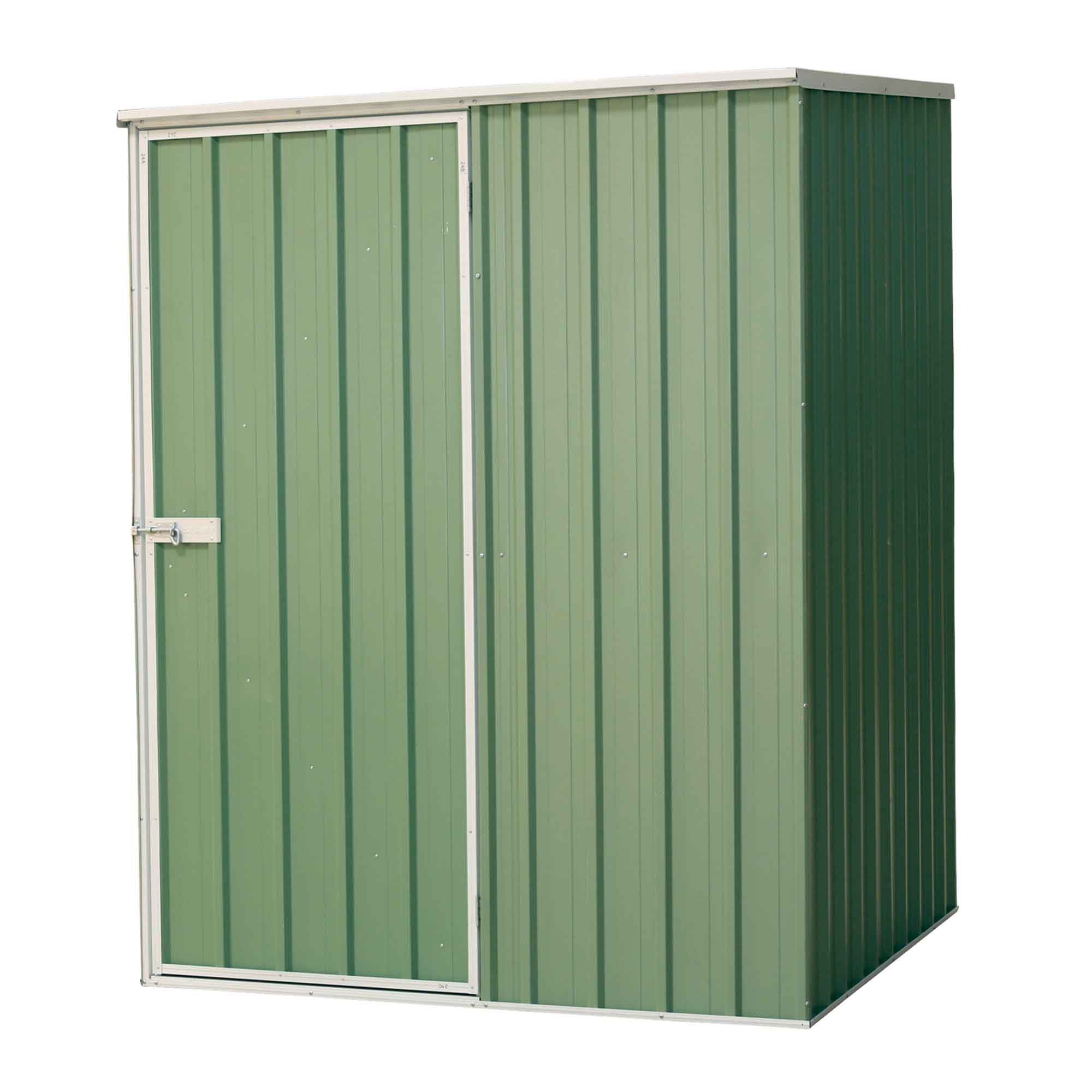 5FT x 5FT Galvanized Steel Outdoor Storage Shed with Pent Roof - Green Garden Shed for Backyard, Patio & Lawn Equipment Storage | Weather-Resistant Metal Shed DG114