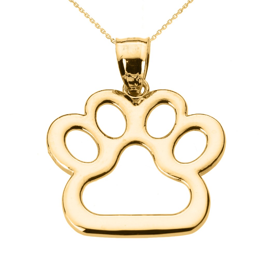 10k Gold Dog Paw Print Pendant Necklace for Women - Dainty Pet Memorial Jewelry Gift for Dog Lovers - Perfect for Everyday Wear, Special Occasions & Pet Remembrance