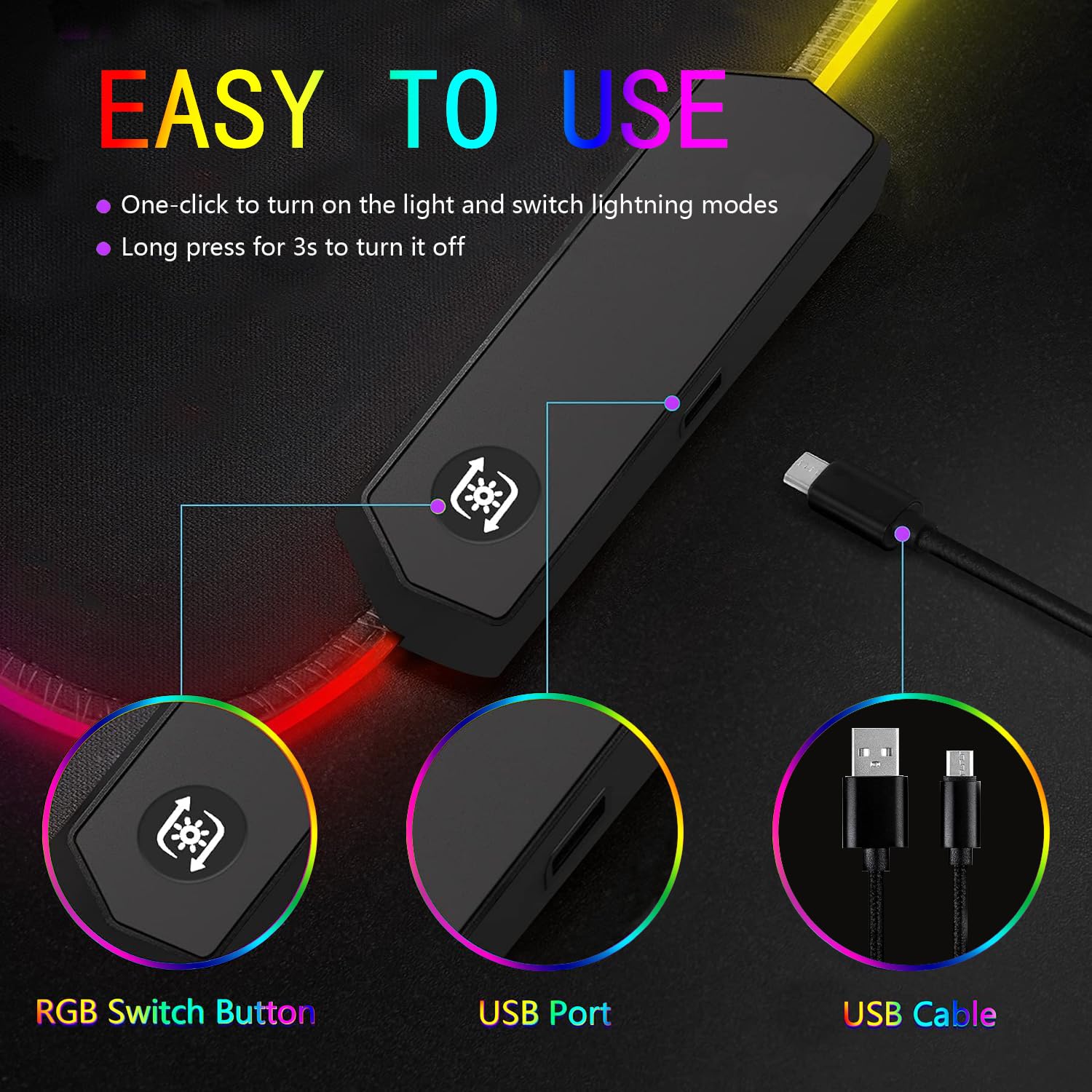 RGB Gaming Mouse Pad with LED Lights - Large 31.5