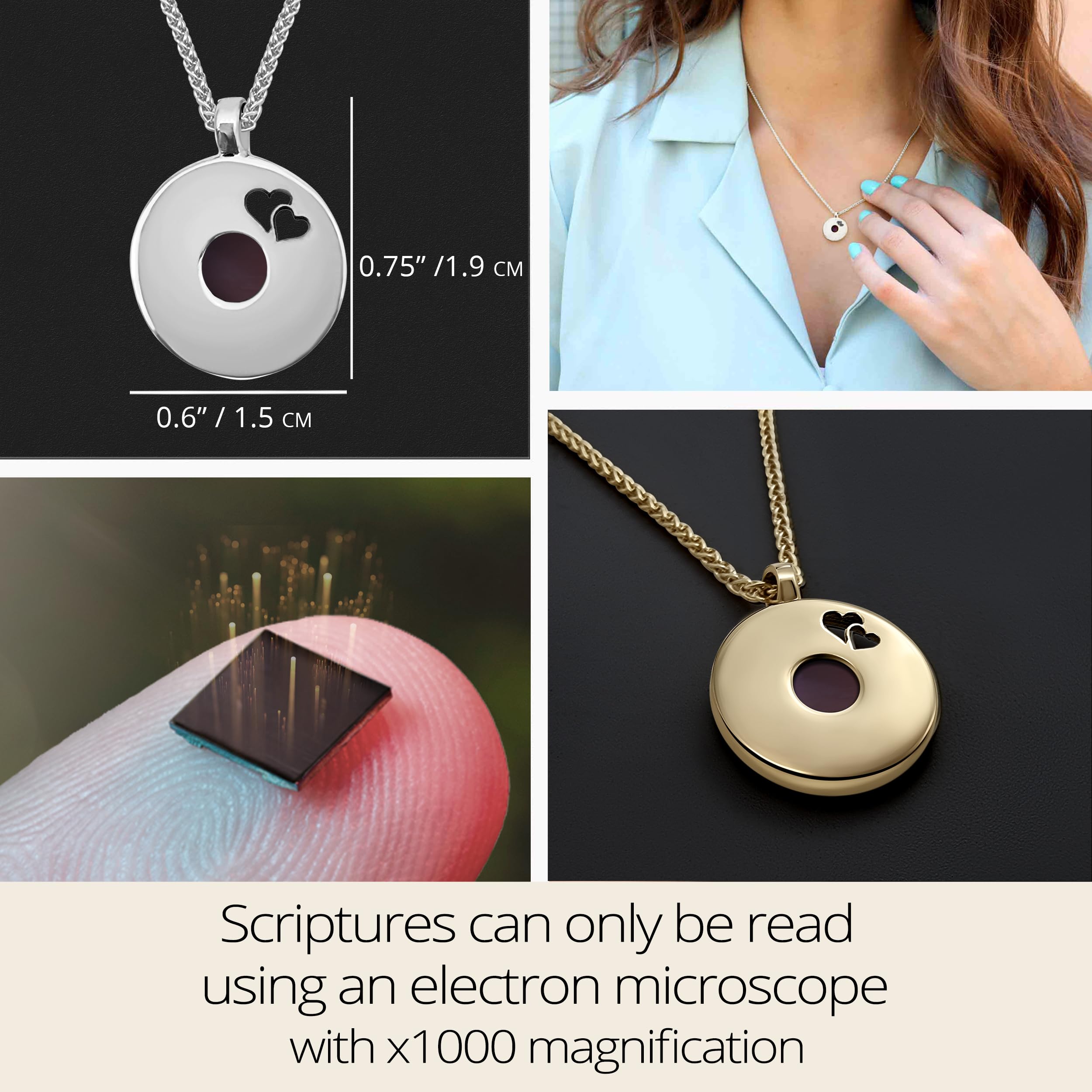 Christian Heart Necklace with Nano Bible - Women's Religious Jewelry Gift for Bible Study & Worship