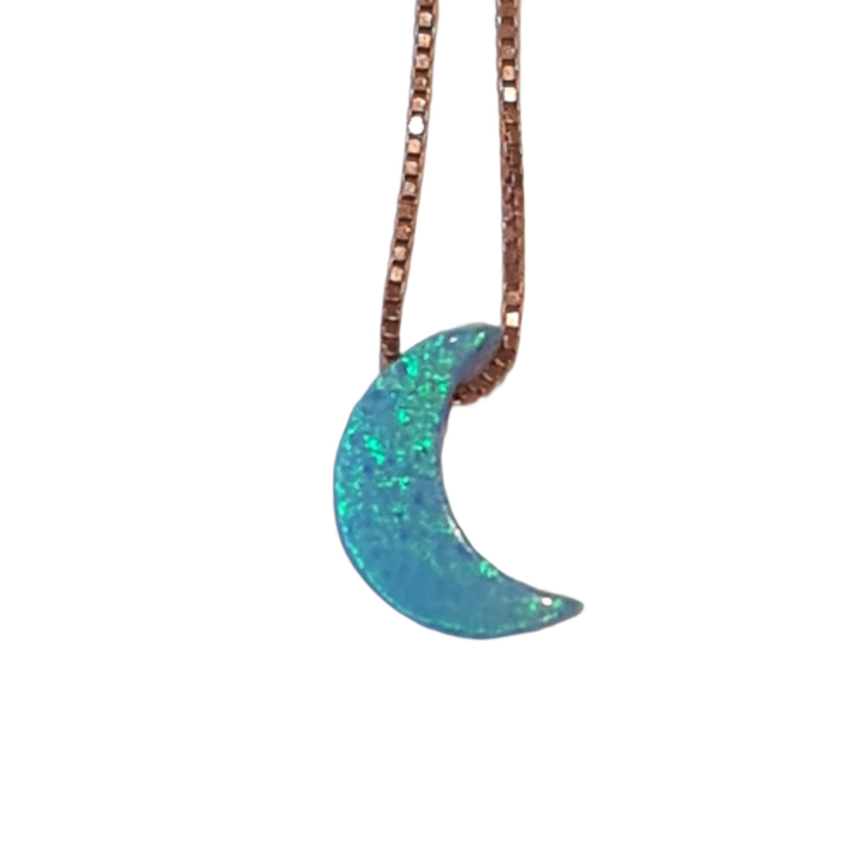 Opal Crescent Moon Necklace - Elegant Silver Moon Pendant for Women - Perfect for Gifts, Weddings & Everyday Wear