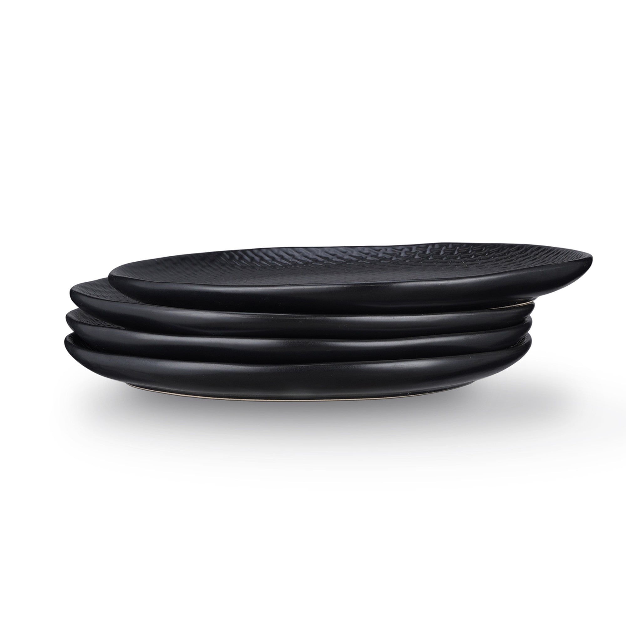 Premium Stoneware Dinner Plates - 10.5 Inch Black Ceramic Plates for Dining, Restaurant & Home Use - Elegant & Durable Dishware for Everyday Meals, Parties & Special Occasions