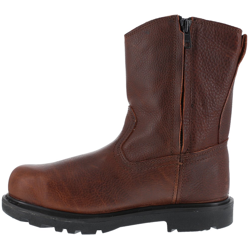 Iron Age Men's Hauler 10-Inch Wellington Electrical Hazard Composite Toe Work Boots - Brown Safety Shoes for Construction, Warehouse & Outdoor Work