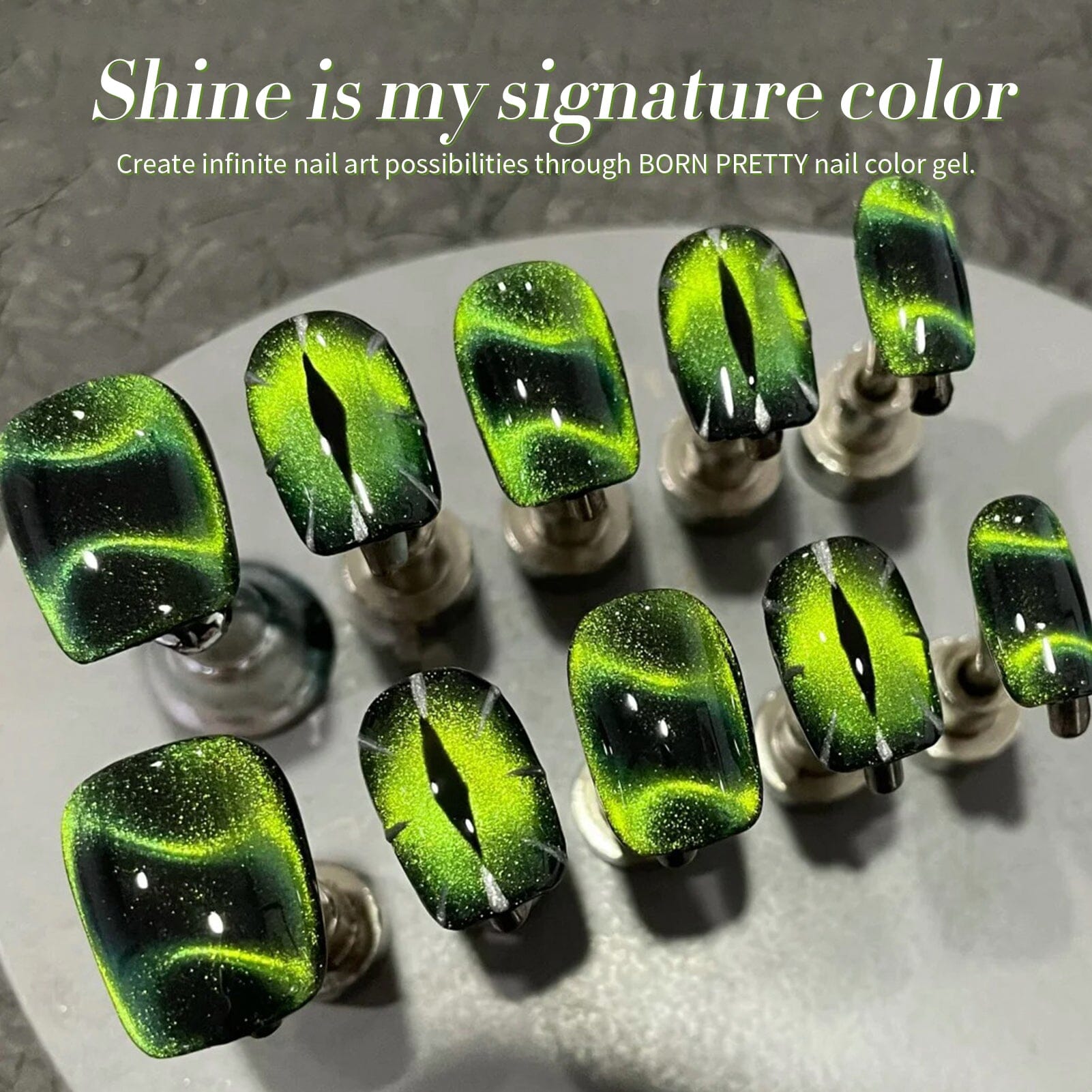 Green Cat Magnetic Gel Polish MY34 Wormhole Effect - 15ml Nail Polish for Salon & Home Manicure - Long Lasting UV LED Gel Nail Art Design