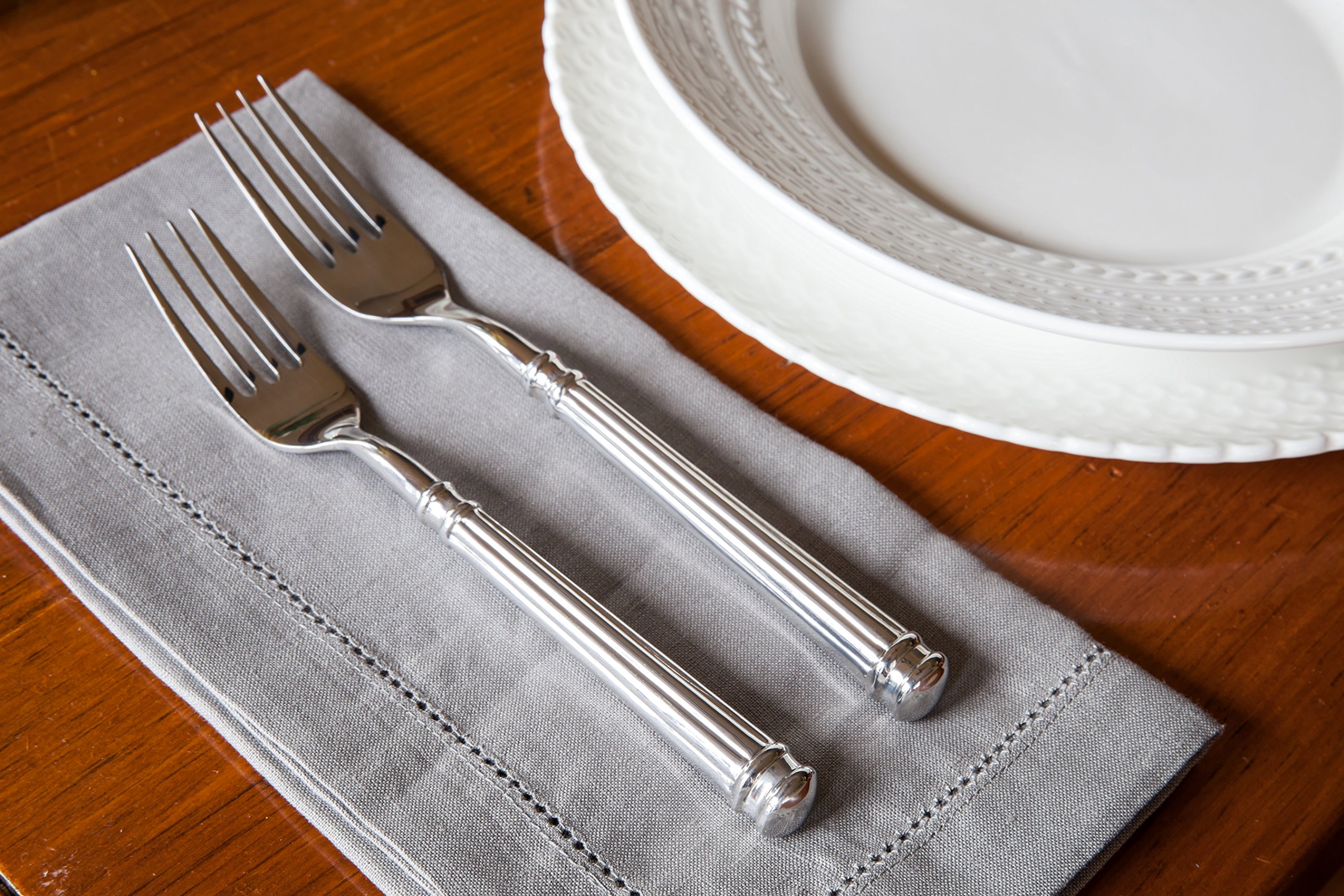 Fortessa Nyssa 18/10 Polished Stainless Steel Flatware Set - 20 Piece Hollow Handle Silverware for 4 People - Elegant Dining Utensils for Dinner Parties, Weddings & Formal Occasions