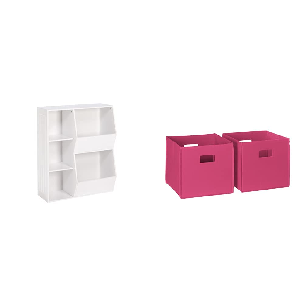 RiverRidge 3-Tier Floor Cabinet with 6 Storage Bins - Organizer Shelf for Bedroom, Bathroom, Kitchen & Office - Space Saving Storage Solution for Toys, Books, Clothes & Home Essentials