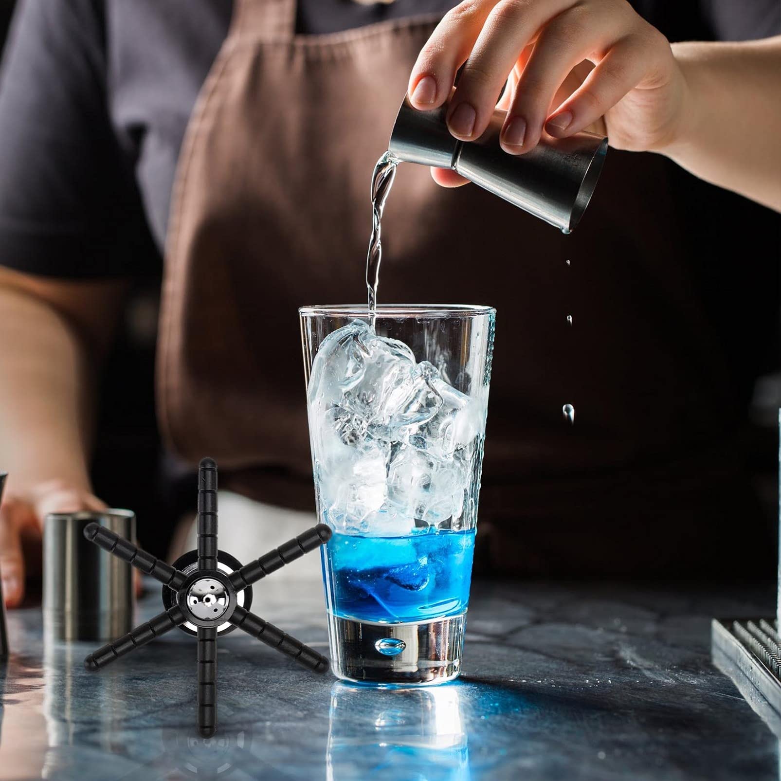 DOITOOL Stainless Steel Faucet Glass Washer - Sink Mounted Coffee Cup, Wine Glass & Bottle Cleaner for Kitchen & Bar Use