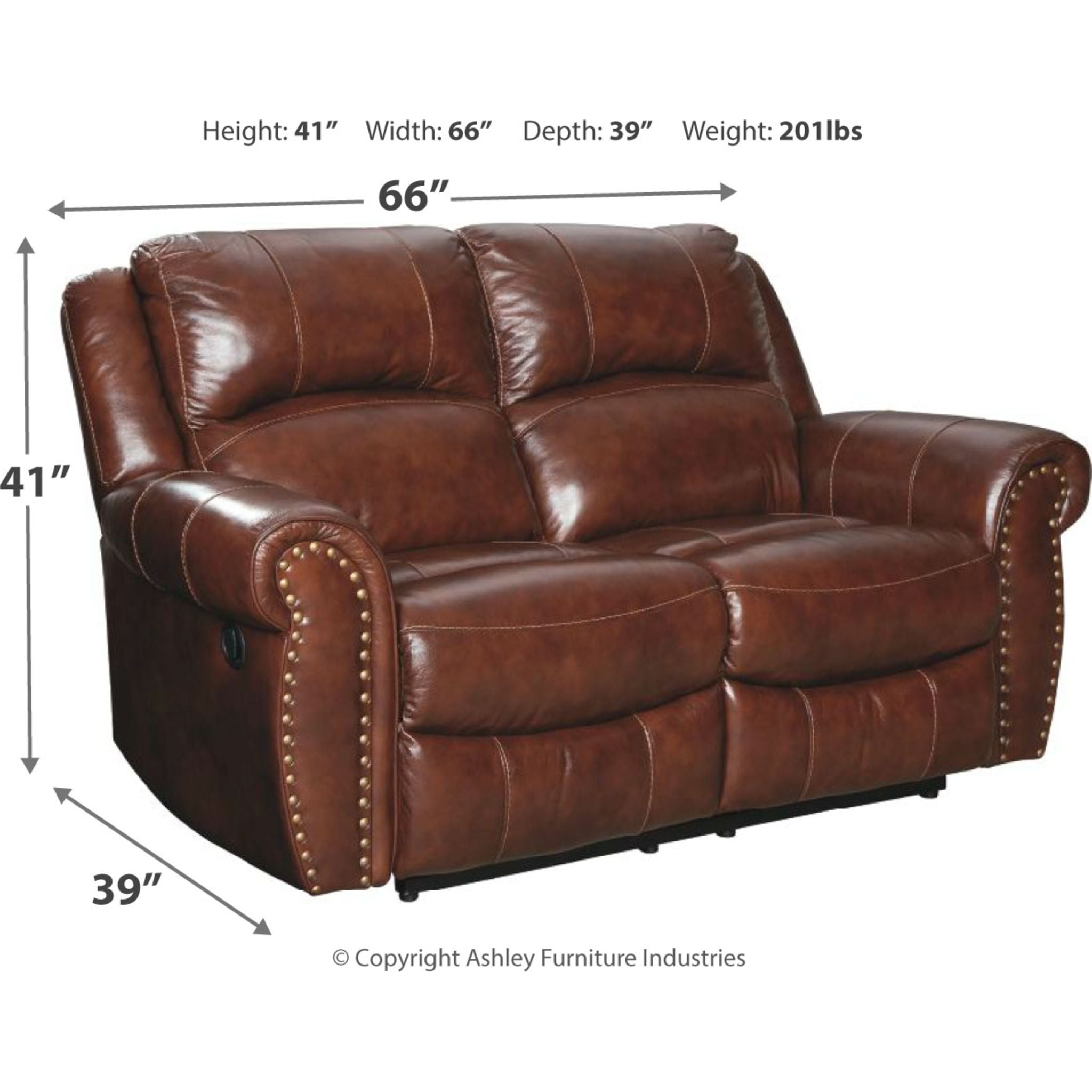 Bingen Reclining Loveseat - Modern Fabric Sofa with Adjustable Backrest & Cup Holders - Perfect for Living Room, Home Theater & Small Spaces