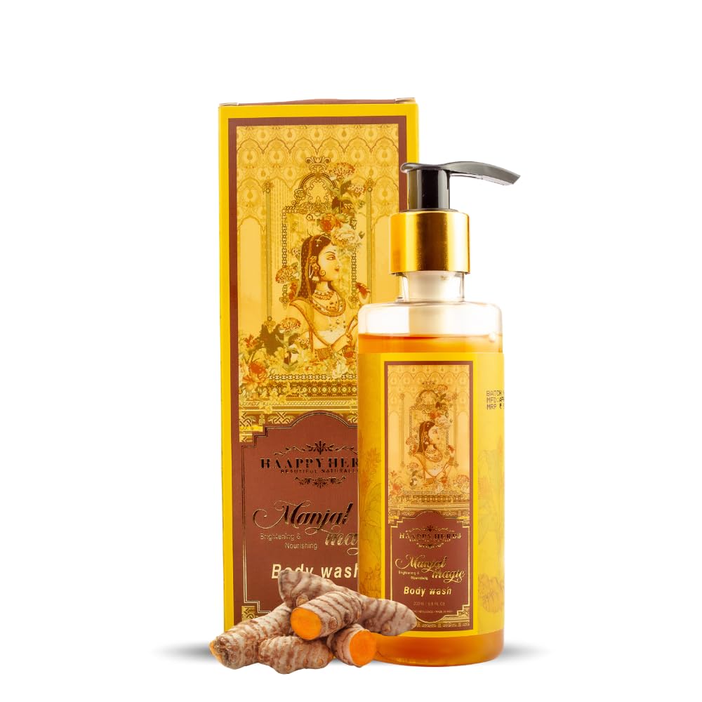 Haappy Herbs Manjal Magic Body Wash 200ml - Ayurvedic Herbal Wash for Radiant Skin | Daily Cleansing