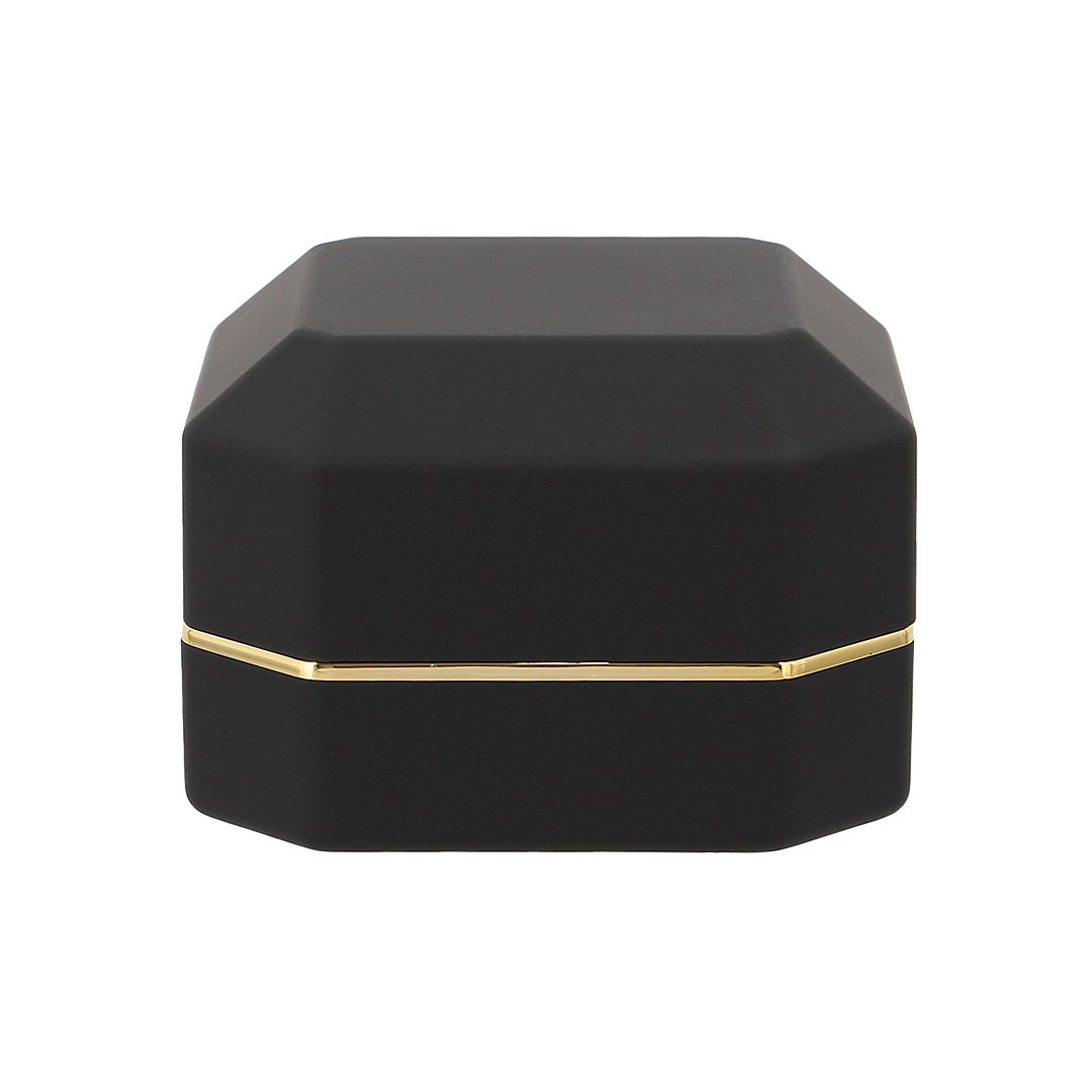 Square Velvet Engagement Ring Box with LED Light - Jewelry Gift Box for Proposals, Wedding, Anniversary (Black) - Perfect for Romantic Surprises & Special Occasions