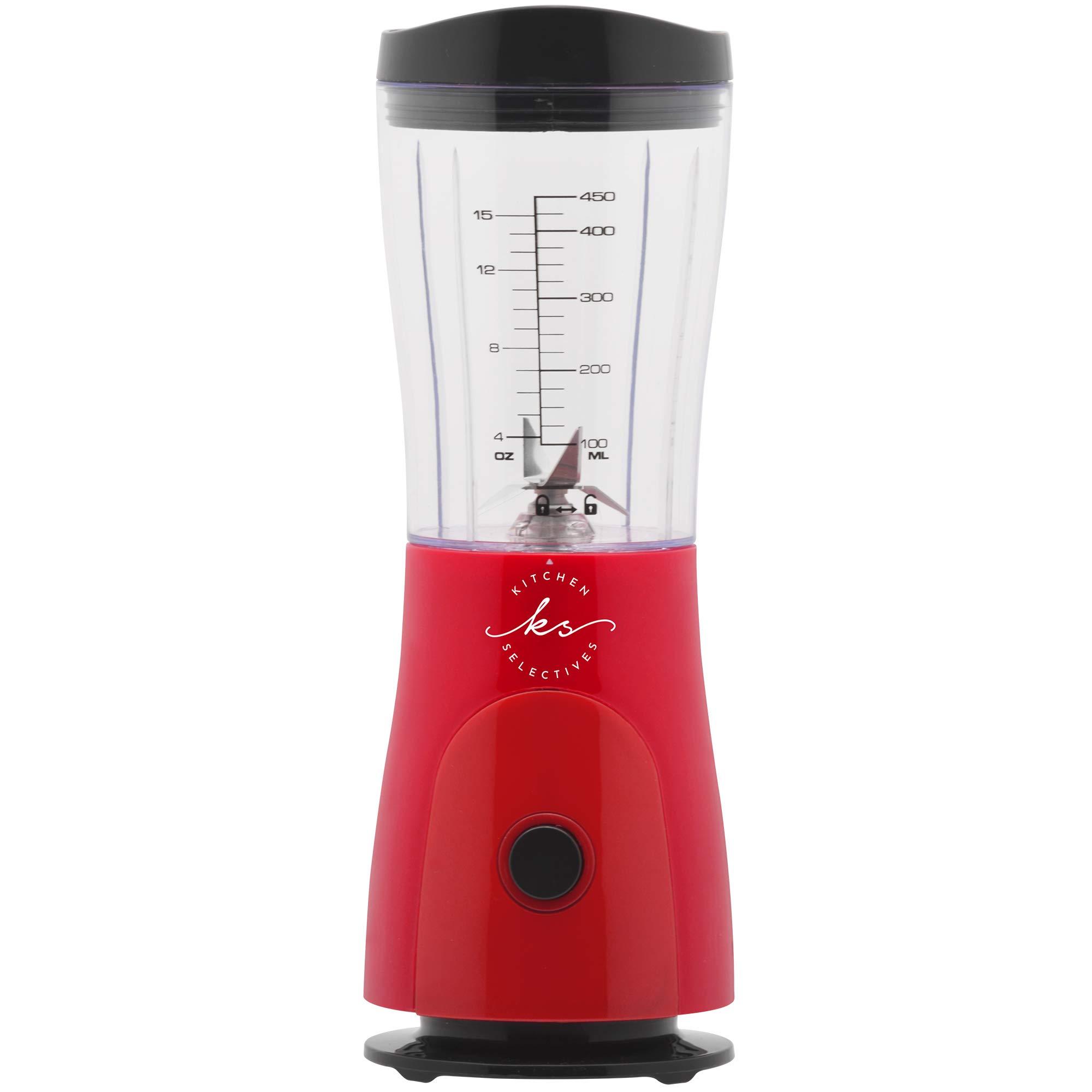 Red 14-Ounce Mini Blender - Portable Personal Smoothie Maker for Shakes, Baby Food & Protein Drinks - Perfect for Home, Office & Travel