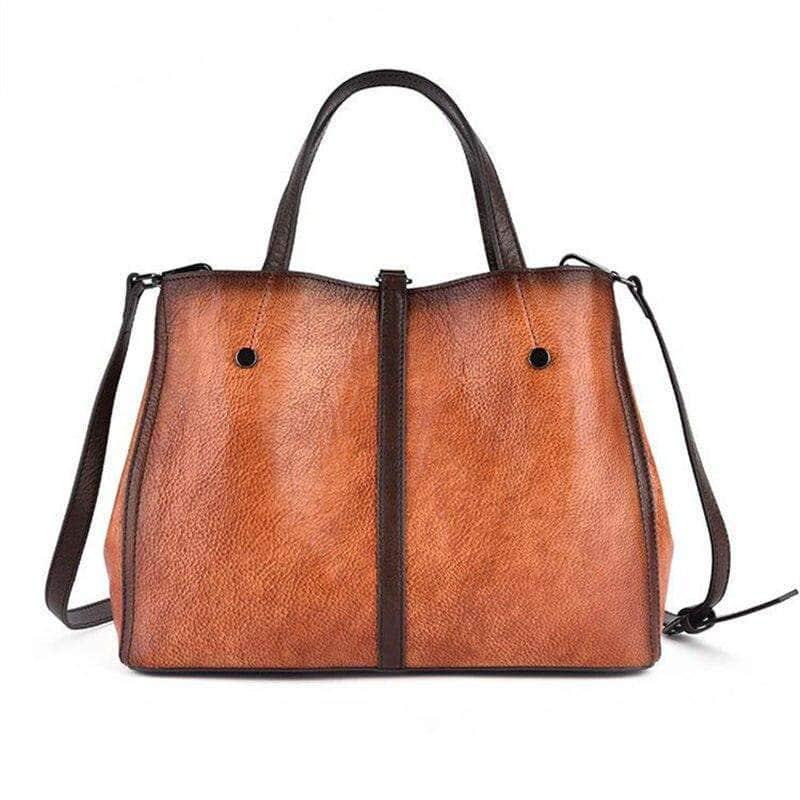 Nesitu A4 Floral Print Genuine Leather Women's Handbag - Elegant Purse for Work, Travel & Everyday Use