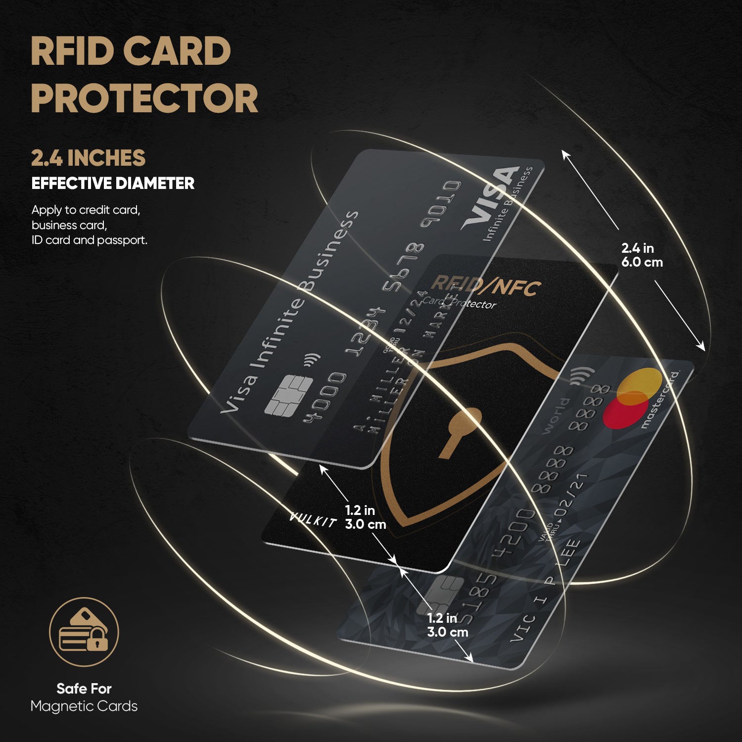 VCP100 RFID Blocking Cards - 2 Pack / 4 Pack - Protect Credit Cards from Electronic Theft - Perfect for Travel, Wallets & Everyday Security