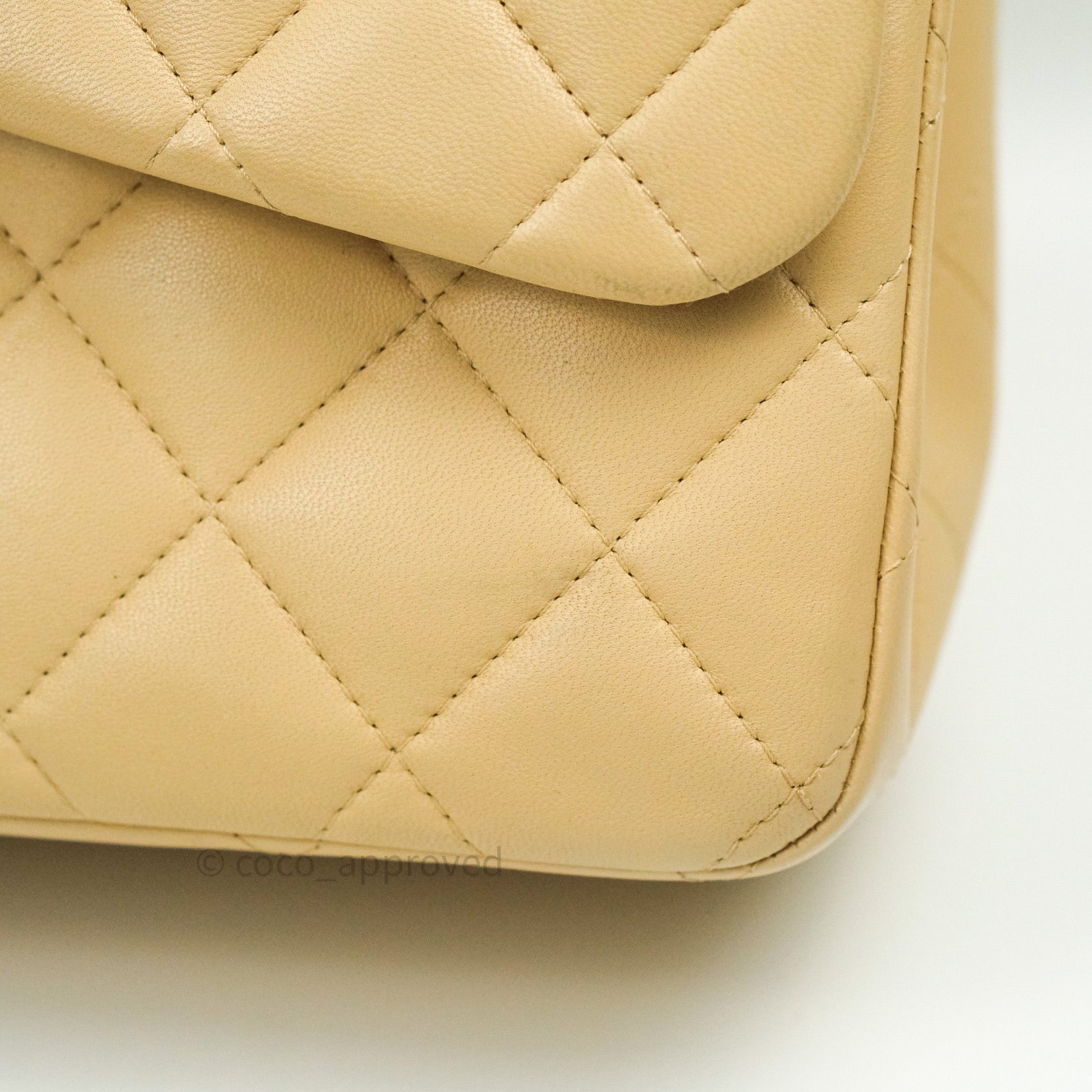 Chanel Classic Jumbo Double Flap Bag Beige Lambskin Leather with Gold Hardware - Luxury Designer Handbag for Women, Perfect for Parties, Dating & Special Occasions