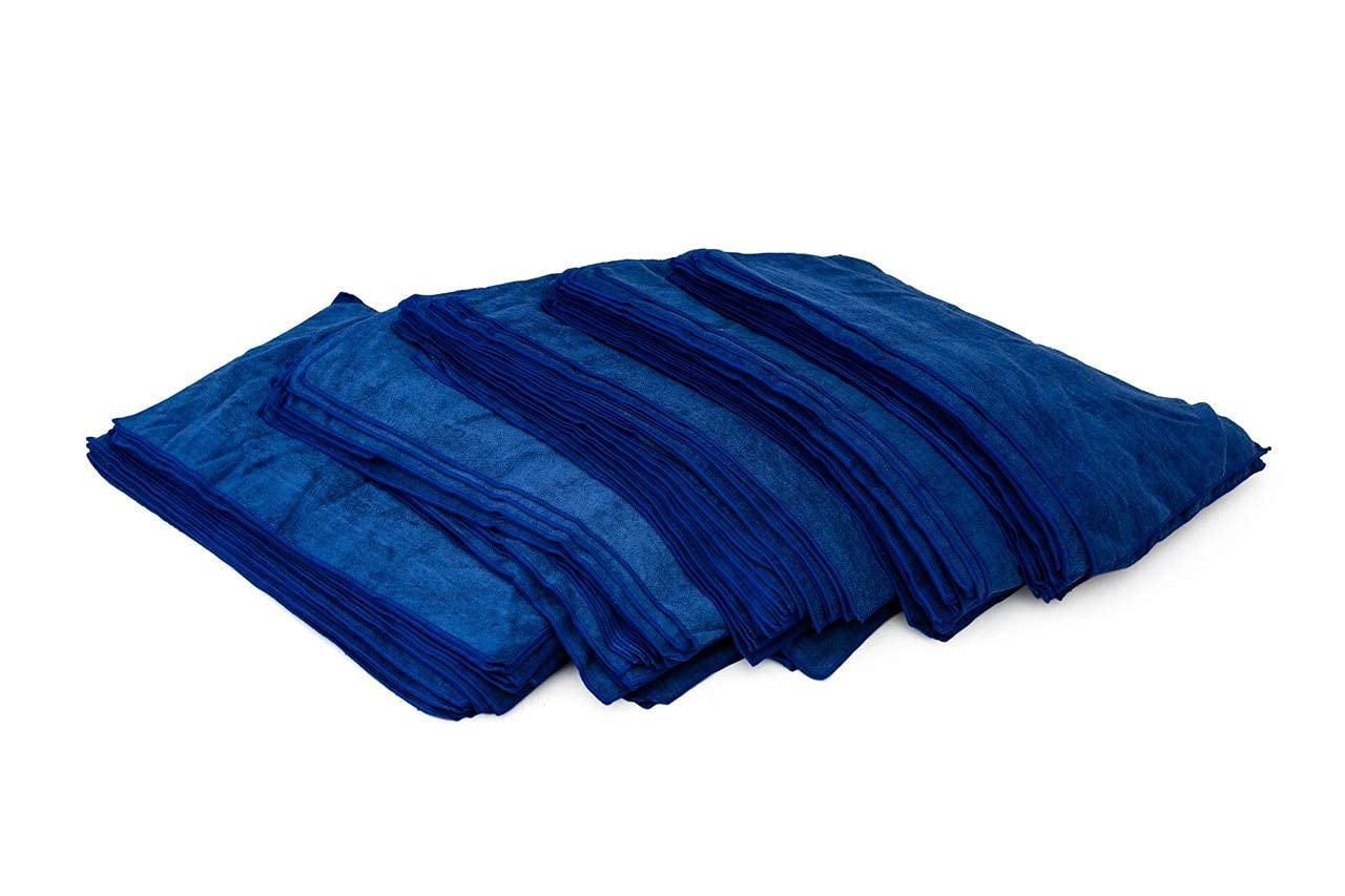 The Rag Company - Premium 320gsm Microfiber Car Wash Towels (16x27 Inch) - Lint-Free, Streak-Free Auto Detailing & Drying Cloths for Professional Car Cleaning - Bulk Pack of 125 Royal Blue Towels - Perfect for Car Detailing, Washing, Waxing & Polishing