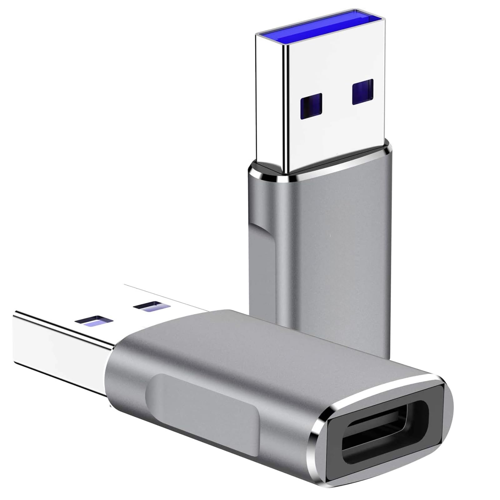 10Gbps USB C Female to USB 3.1 Gen2 Male Adapter 2 Pack - Double-Sided Data Transfer & 60W Fast Charging - Compatible with iPhone 15/iPad/AirPods/Quest Link - Perfect for Travel, Office & Home Charging Stations