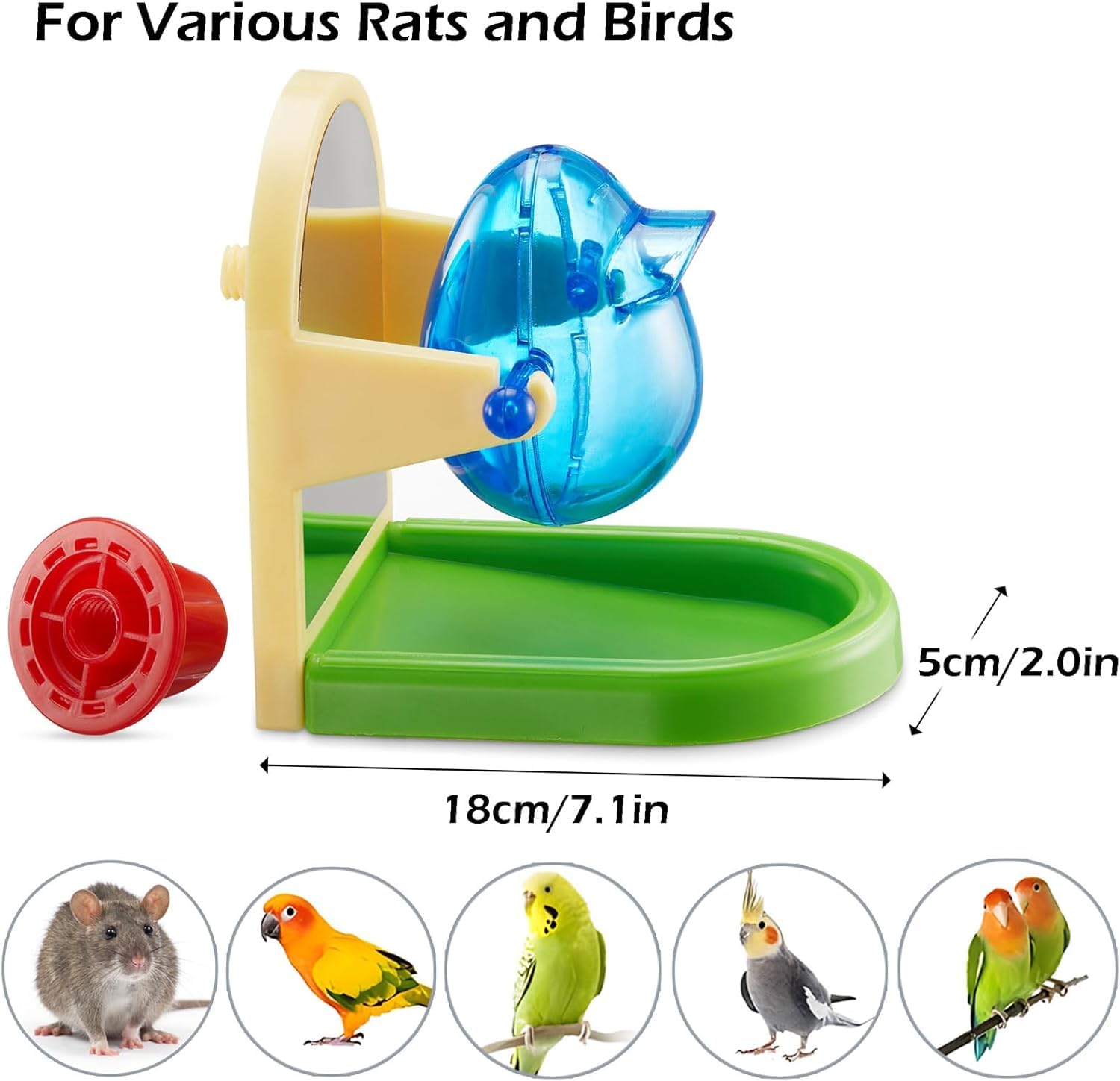 HAICHEN TEC Interactive Foraging Puzzle Toy for Hamsters, Ferrets & Rats - Slow Feeder Treat Dispenser Cage Enrichment Toy | Also Great for Birds Like Parakeets, Cockatiels & Conures (Blue) - Perfect for Mental Stimulation & Preventing Boredom in Small Pets
