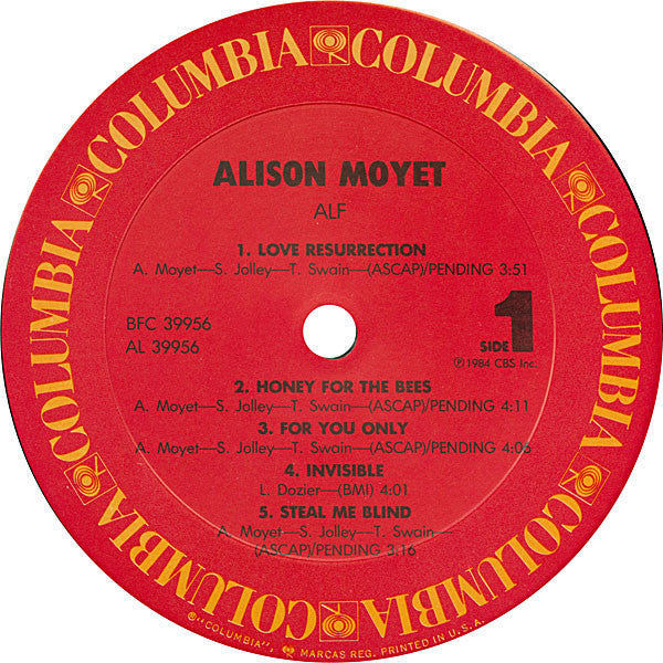 Alison Moyet Alf Vinyl LP Album - Limited Edition, Near Mint (NM) or Mint (M) Condition - Perfect for Car Rides & Record Collectors