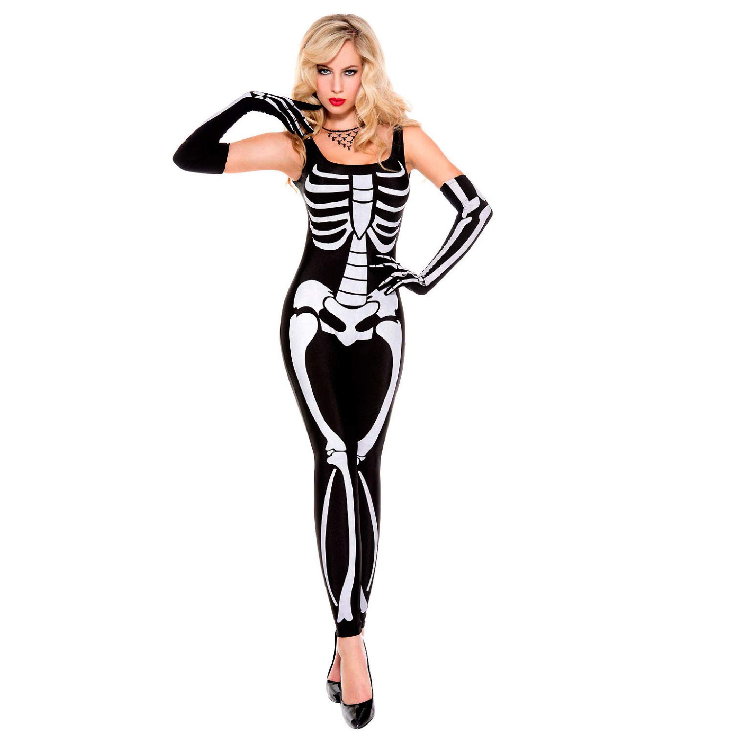 Women's Skeleton Jumpsuit - Halloween Costume, Cosplay Outfit, Gothic Fashion for Parties & Concerts