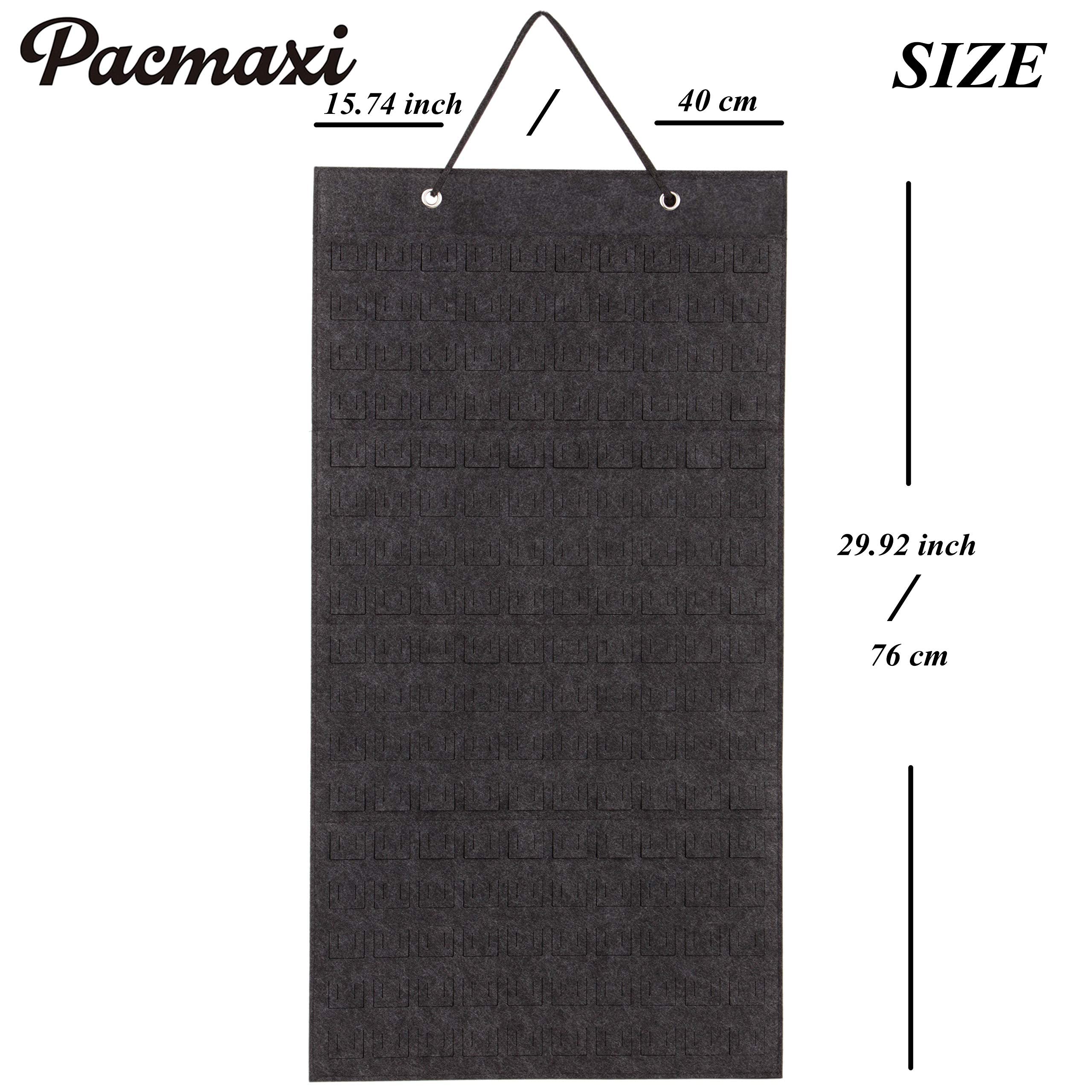 PACMAXI Hanging Brooch Pin Organizer - 170 Slot Jewelry Storage Case for Brooches, Pins & Badges | Compact Display Holder for Collectors & Organizers | Perfect for Home, Office & Travel (Black)