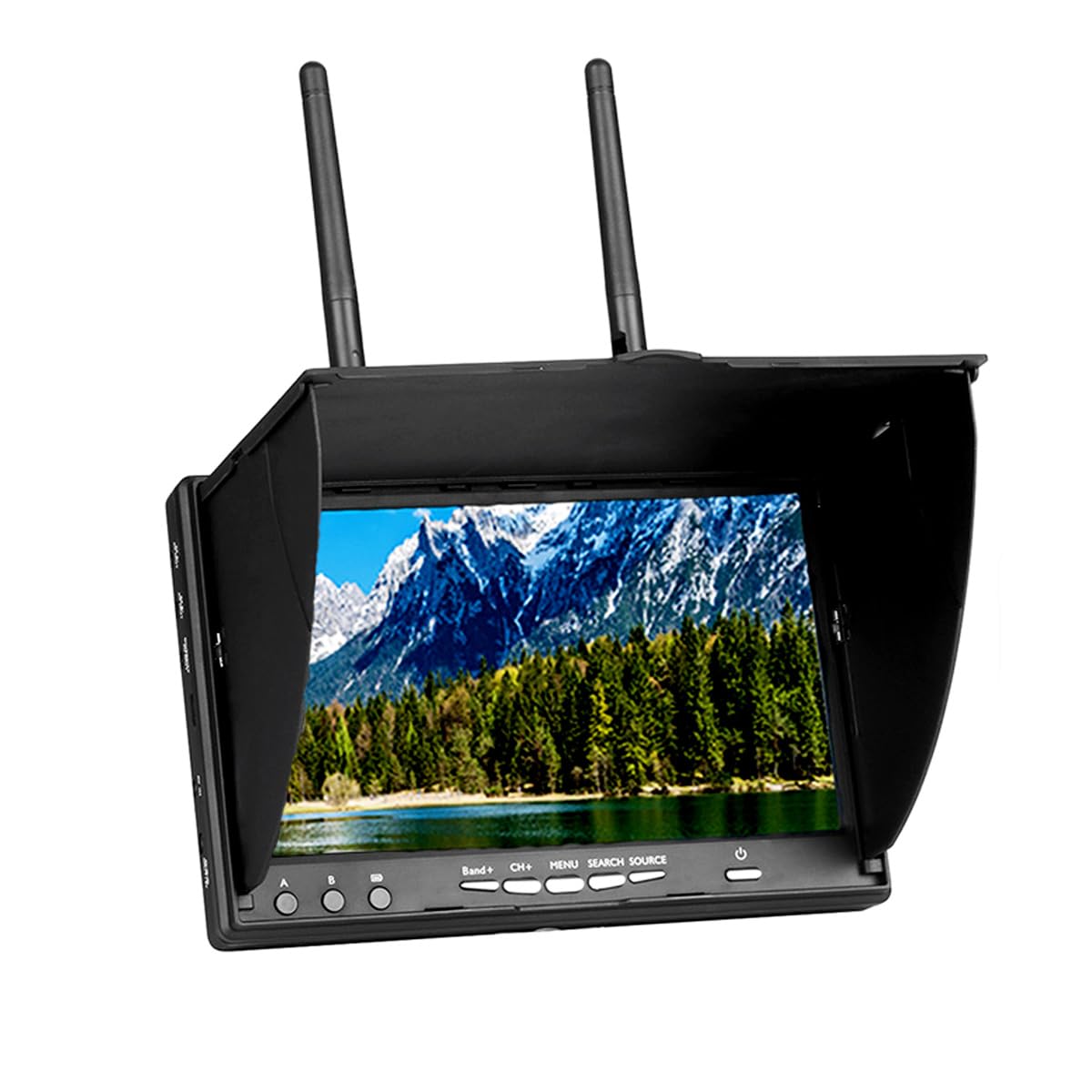 SoloGood 5.8Ghz 7 Inch FPV Monitor with DVR - 40 Channels 800x480 LCD Screen Receiver with Built-in Battery for FPV Drones, Quadcopters, RC Cars | Perfect for Aerial Photography, Racing, and Remote Control Hobbies