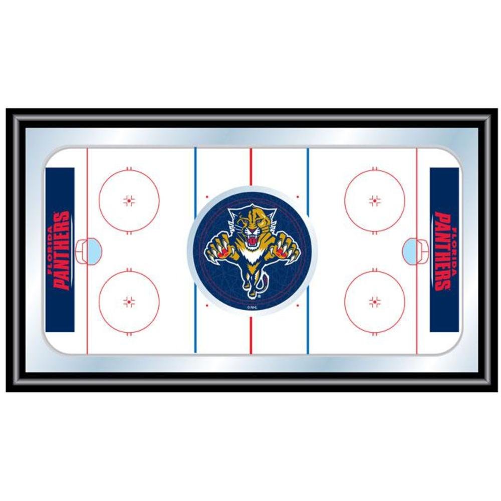 Florida Panthers NHL Framed Hockey Rink Mirror - Premium Decor for Hockey Fans, Man Cave, Sports Bar & Game Room Wall Art