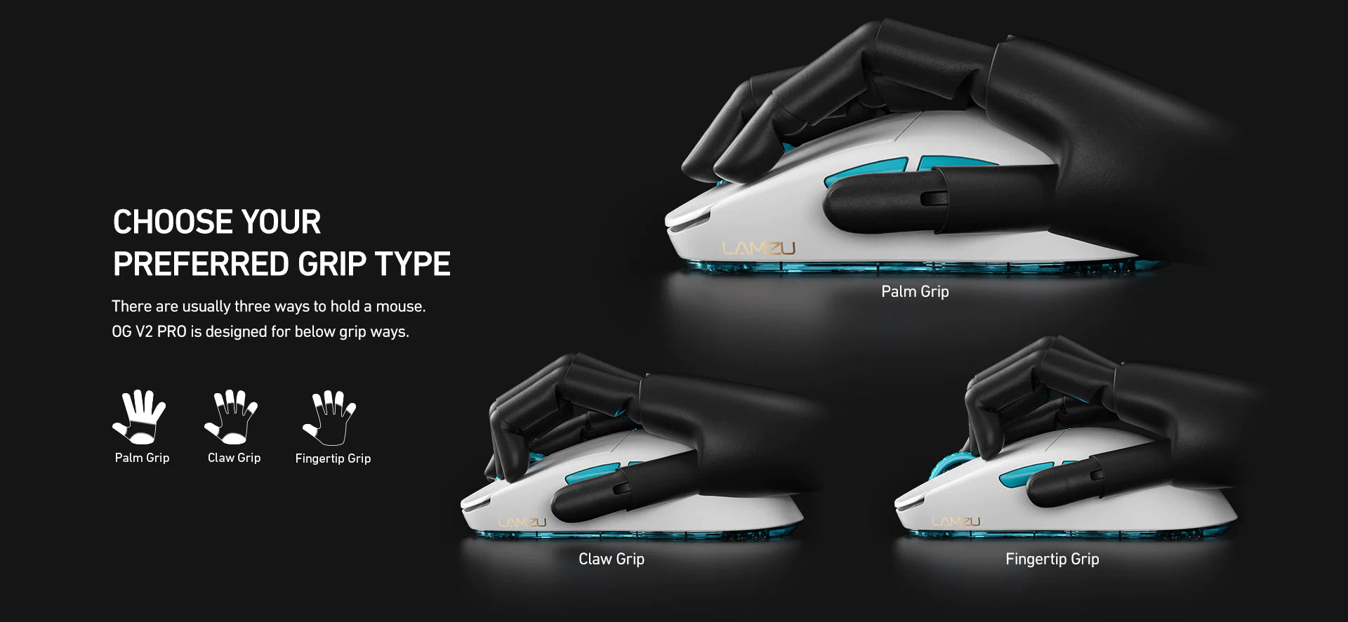 Lamzu Atlantis OG V2 Pro Wireless Gaming Mouse - 4K Compatible, Lightweight Ergonomic Design, Matcha Green - Perfect for FPS, MOBA & Esports Gaming