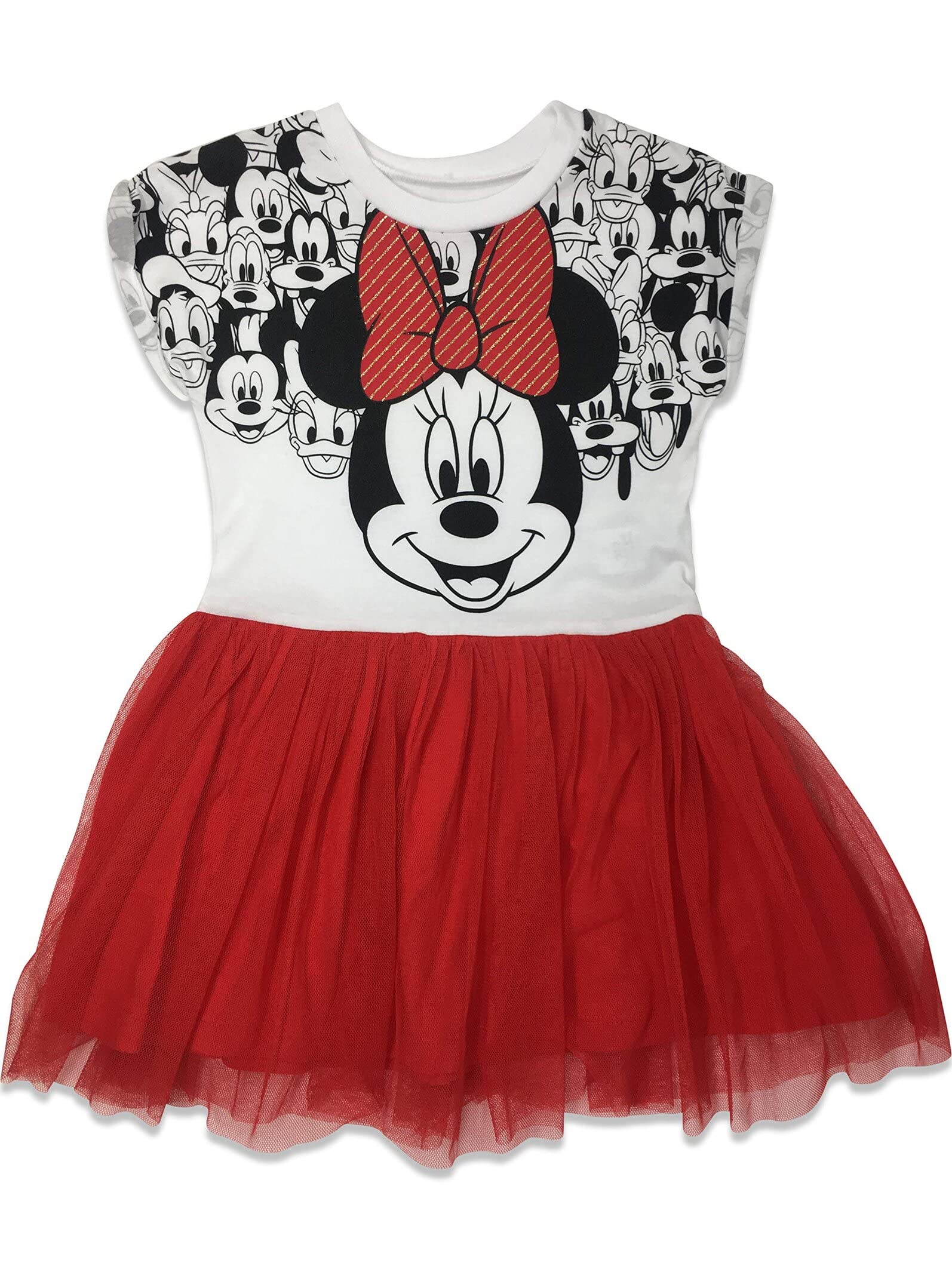 Disney Minnie & Mickey Mouse Rainbow Tulle Dress for Girls - Toddler to Big Kid (2T-10Y) | Princess Party Dress, Birthday Outfit, Photo Shoot Costume