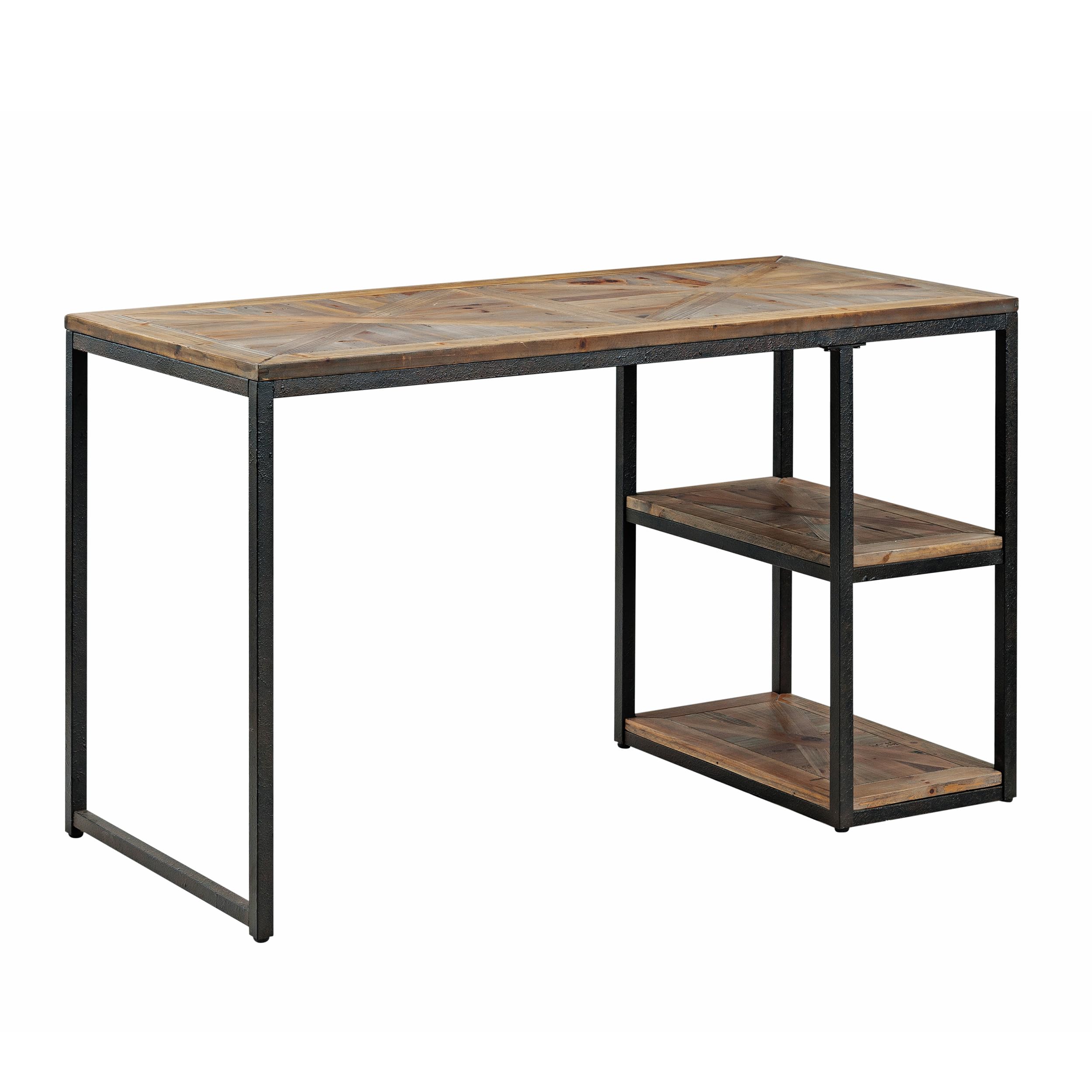 SEI Furniture Southern Enterprises Garviston Reclaimed Wood Writing Desk - Black | Home Office Desk for Small Spaces, Study Table for Students & Professionals