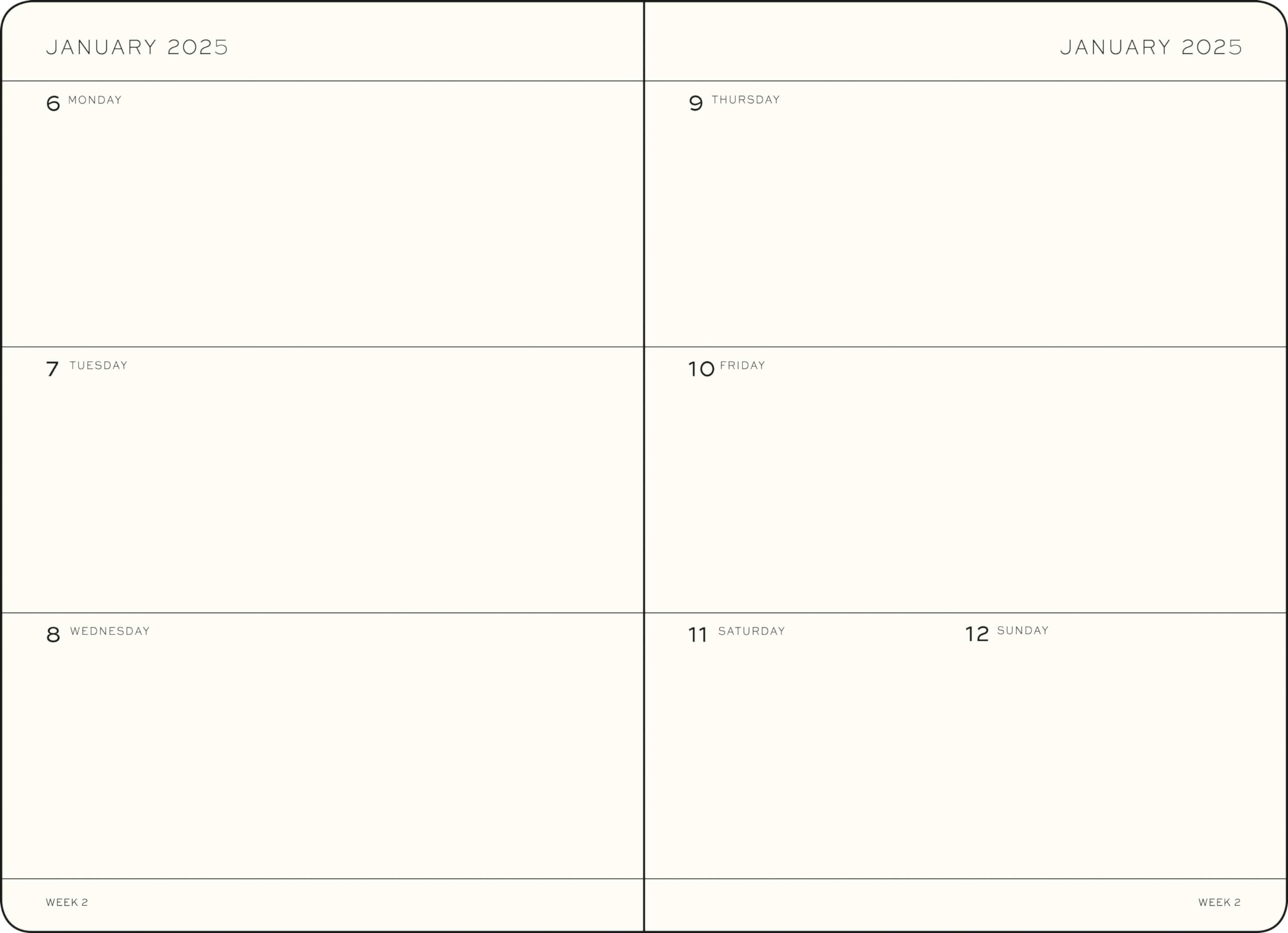 LEUCHTTURM1917 2025 Weekly Planner - A5 Size Softcover Notebook, Black, January to December 2025 Calendar - Perfect for Work, School & Personal Organization