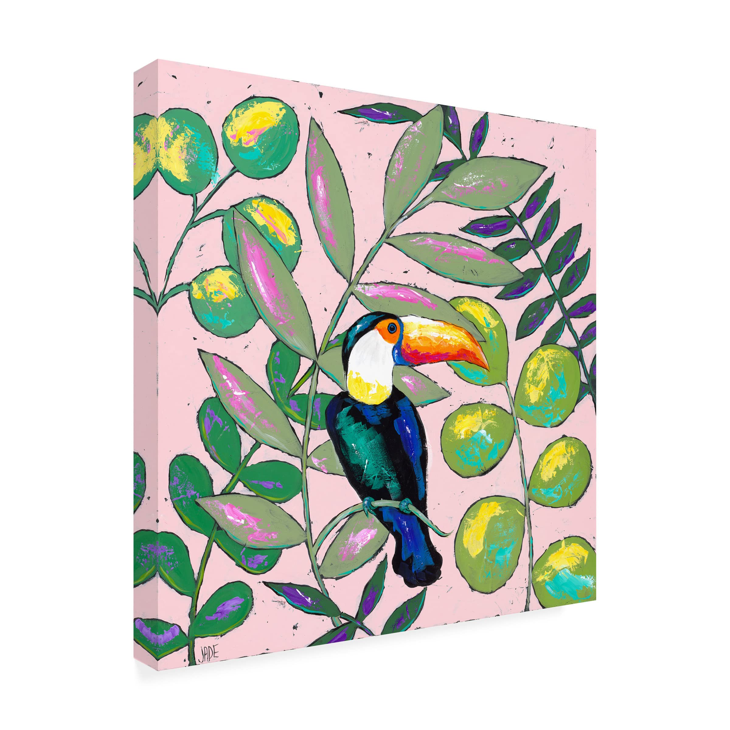 Trademark Fine Art 'Tropics II' Canvas Wall Art by Jade Reynolds - Vibrant Tropical Landscape Painting for Living Room, Bedroom & Office Decor