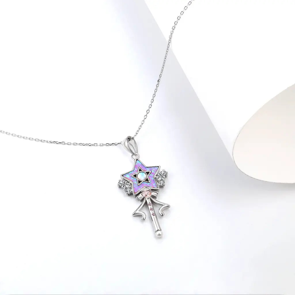 Mimi Wand Pendant Necklace - Elegant Crystal Jewelry for Women, Perfect Gift for Birthday, Anniversary & Valentine's Day | Ideal for Parties, Date Nights & Special Occasions