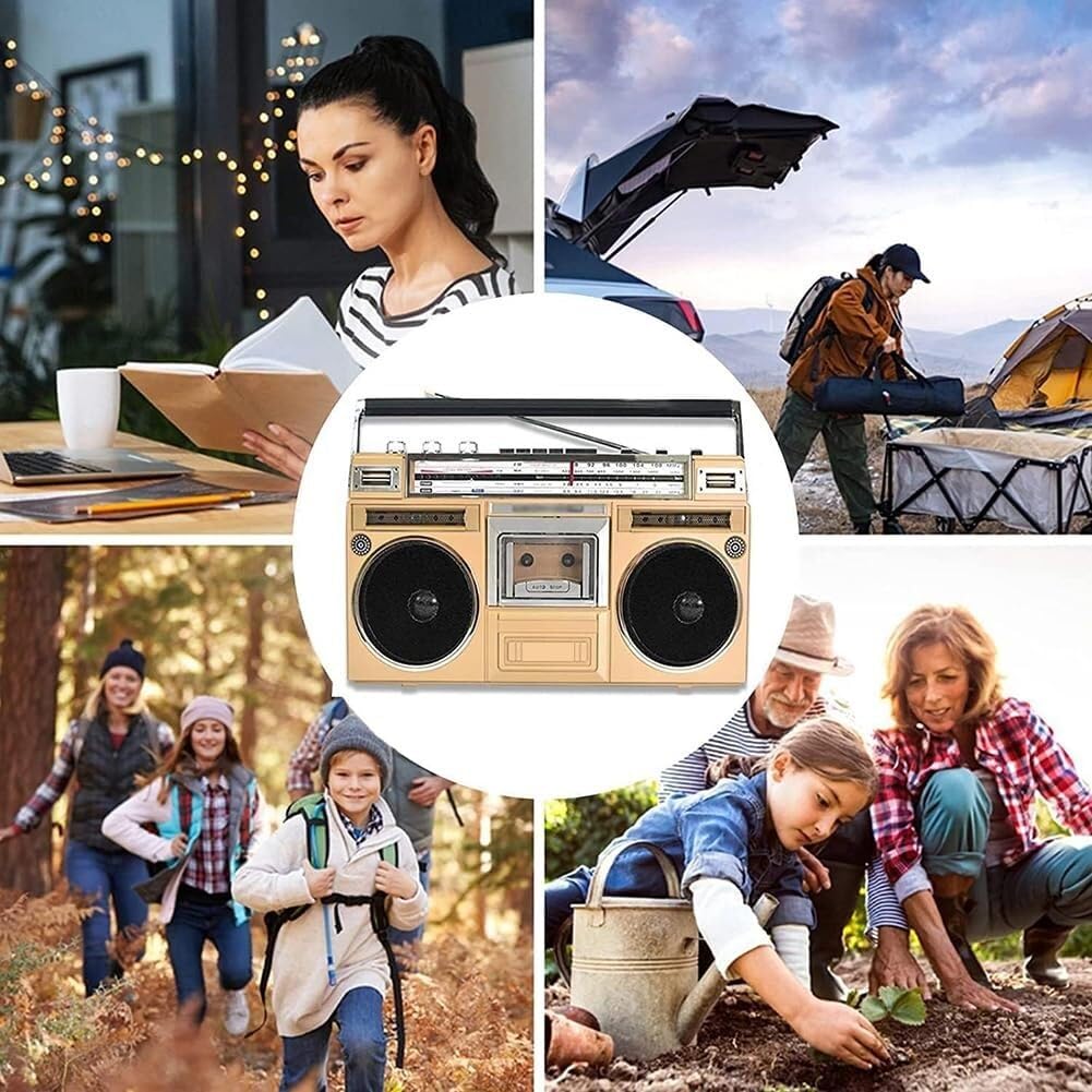 Portable Bluetooth Boombox with CD Player, Cassette Deck & FM/DAB+ Radio | USB Recording & AUX Input | Perfect for Home Parties, Outdoor Gatherings & Travel (Black) - Enjoy Music Anywhere