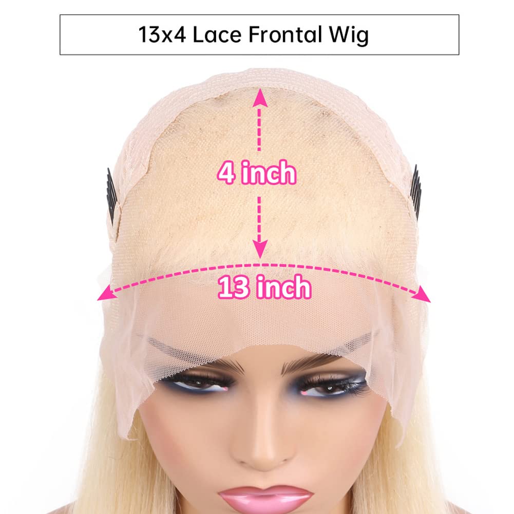 13x4 Blonde Lace Front Wigs Human Hair - Kinky Curly 13x6 HD 613 Lace Frontal Wig with Pre Plucked Baby Hair | 613 Lace Closure Wig for Women (18 Inch, 13x4 Lace Front, 180 Density) | Perfect for Daily Wear, Parties, Cosplay & Special Occasions