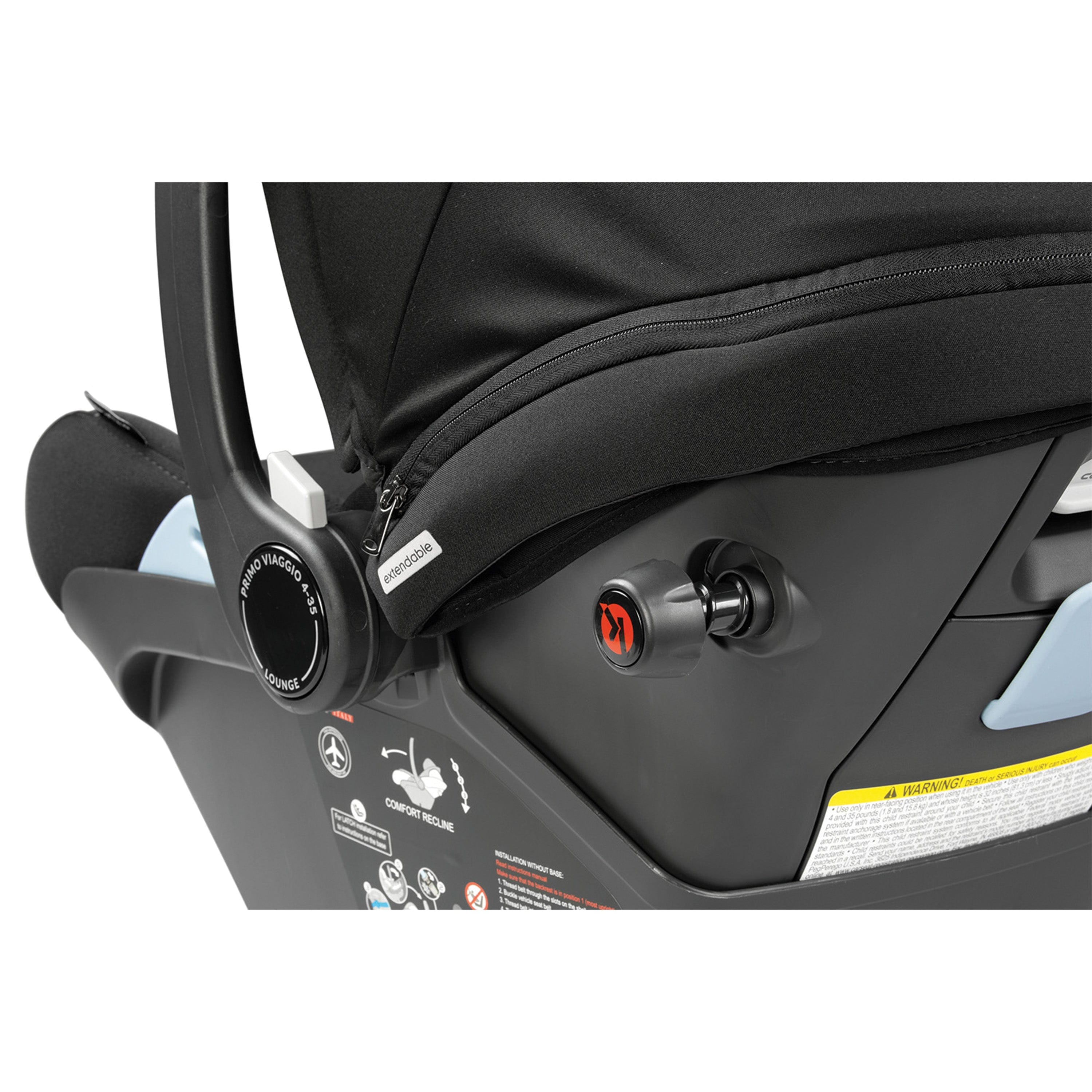 Peg Perego Primo Viaggio 4-35 Lounge on Wheels Infant Car Seat - Safe & Comfortable Baby Travel System for Cars, Strollers & Airplanes | Perfect for Newborns to 35 lbs