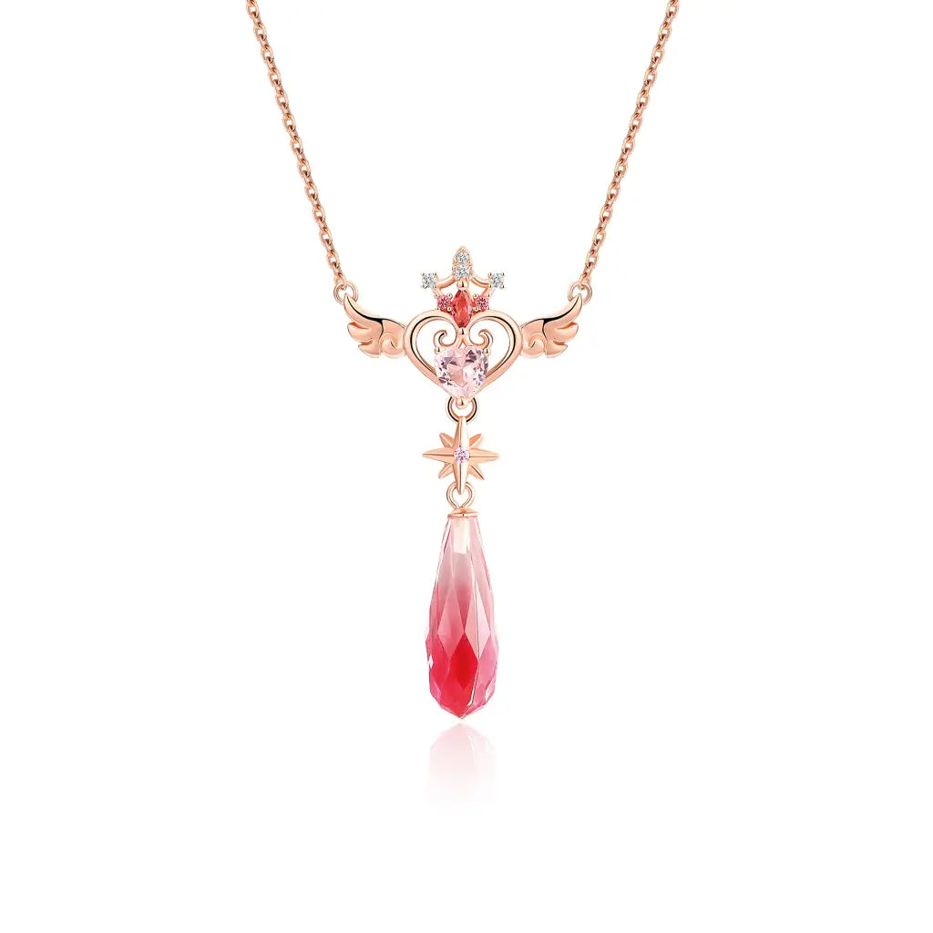 Rosie Love Crystal Drop Necklace - Elegant Dainty Pendant Jewelry for Women | Perfect for Valentine's Day, Anniversary, Birthday Gifts & Special Occasions