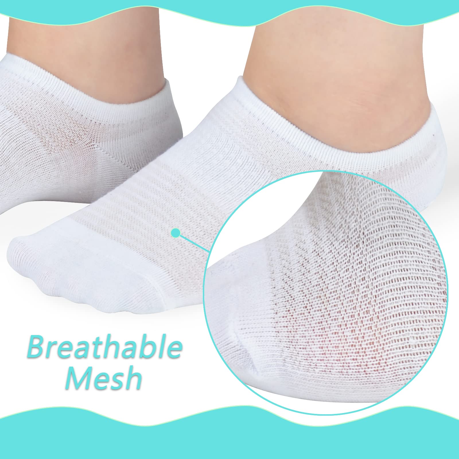 Non-Slip Baby Socks with Grippers - Breathable Cotton No-Show Toddler Socks for Boys & Girls (Ideal for Crawling, Walking & Playtime)
