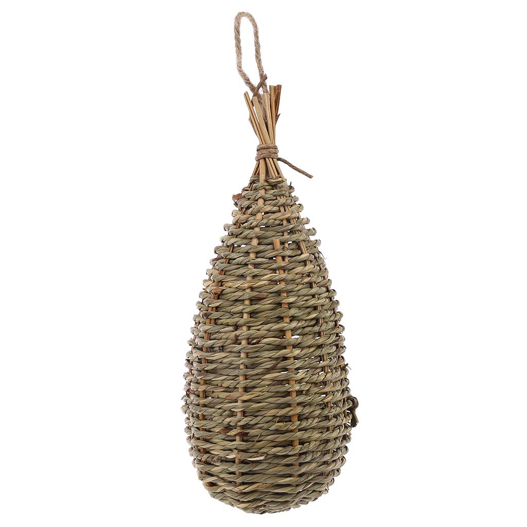 Natural Fiber Hanging Bird House for Finches - Outdoor Bird Nest Hut, Cage Shelter & Hideaway - Perfect for Garden, Patio, and Backyard Bird Watching