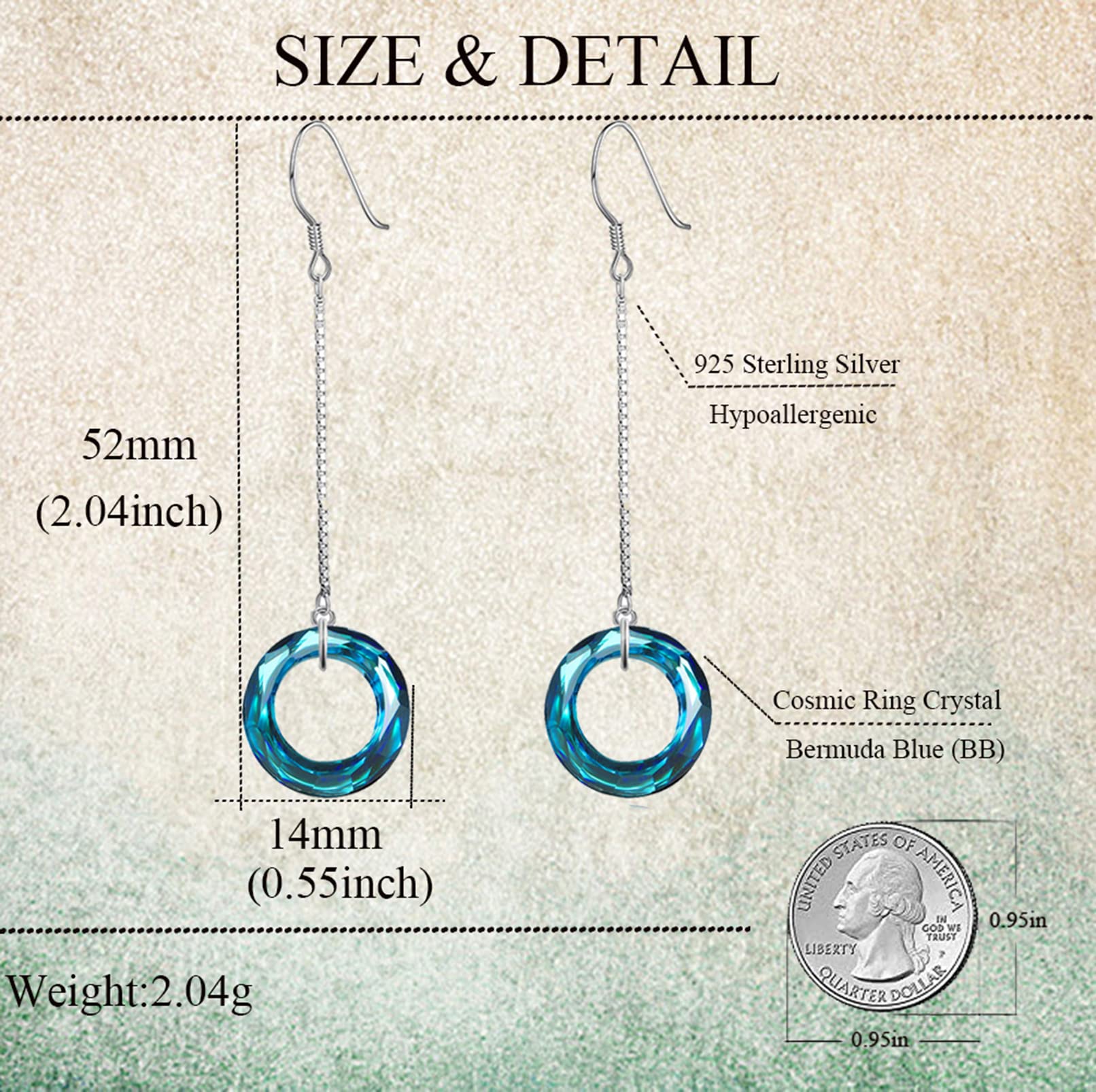 Austria Crystal Dangle Long Earrings for Women - Hypoallergenic Jewelry Gifts for Mother's Day, Anniversary & Birthday | Elegant Evening Wear & Special Occasion Accessories