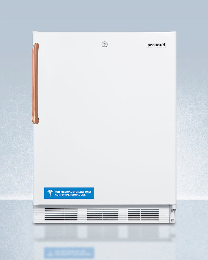 Accucold 24-Inch Built-In All Refrigerator with Antimicrobial Pure Copper Handle - ADA Compliant, Energy Efficient, Spacious Interior for Kitchen, Office, or Commercial Use - Model FF6LWBI7TBCADA