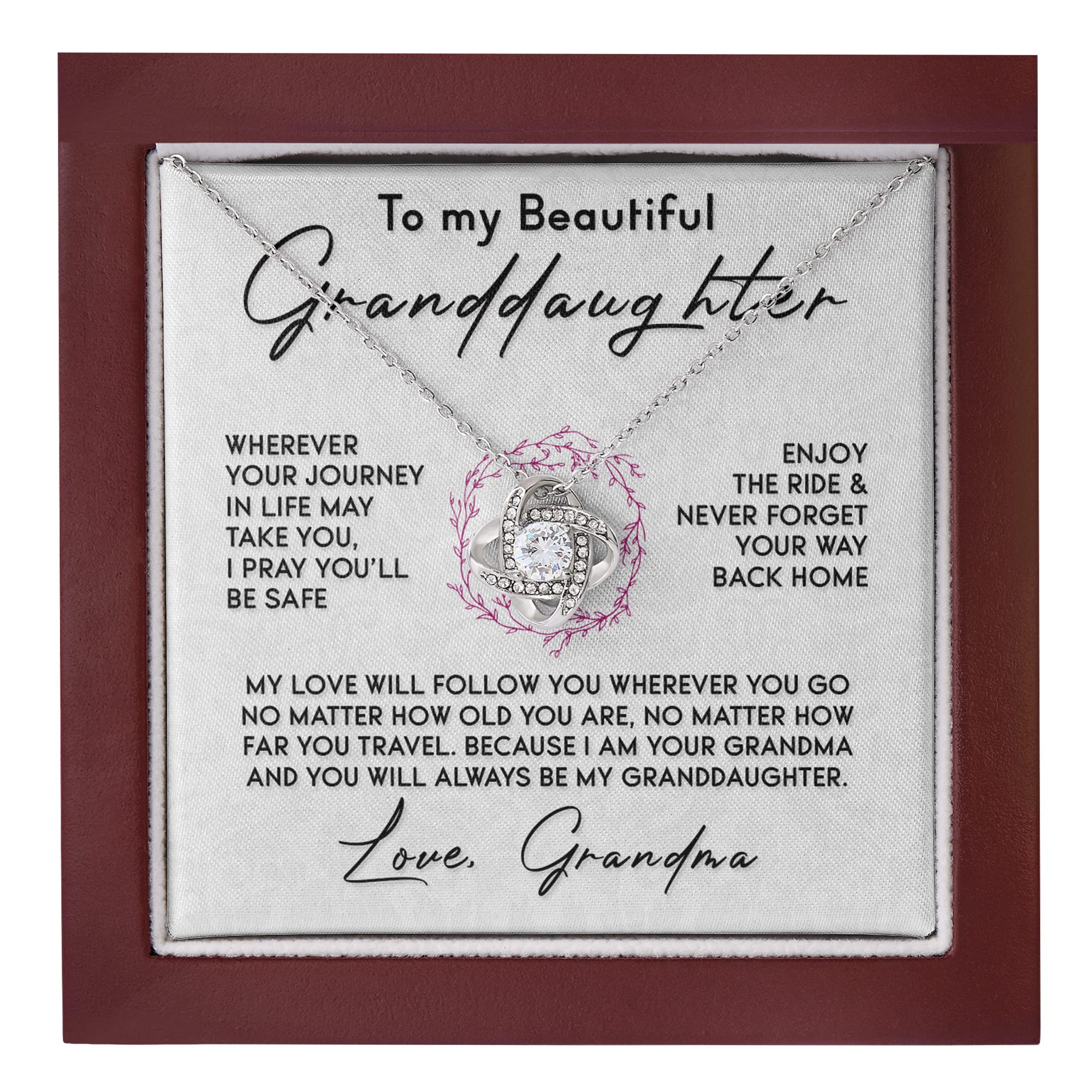 Grandmother Granddaughter Necklace - Sterling Silver Heart Pendant Jewelry Gift for Birthday, Graduation, Wedding & Christmas | Sentimental Keepsake for Adult Women & Teen Girls | Perfect for Family Reunions, Special Occasions & Daily Wear