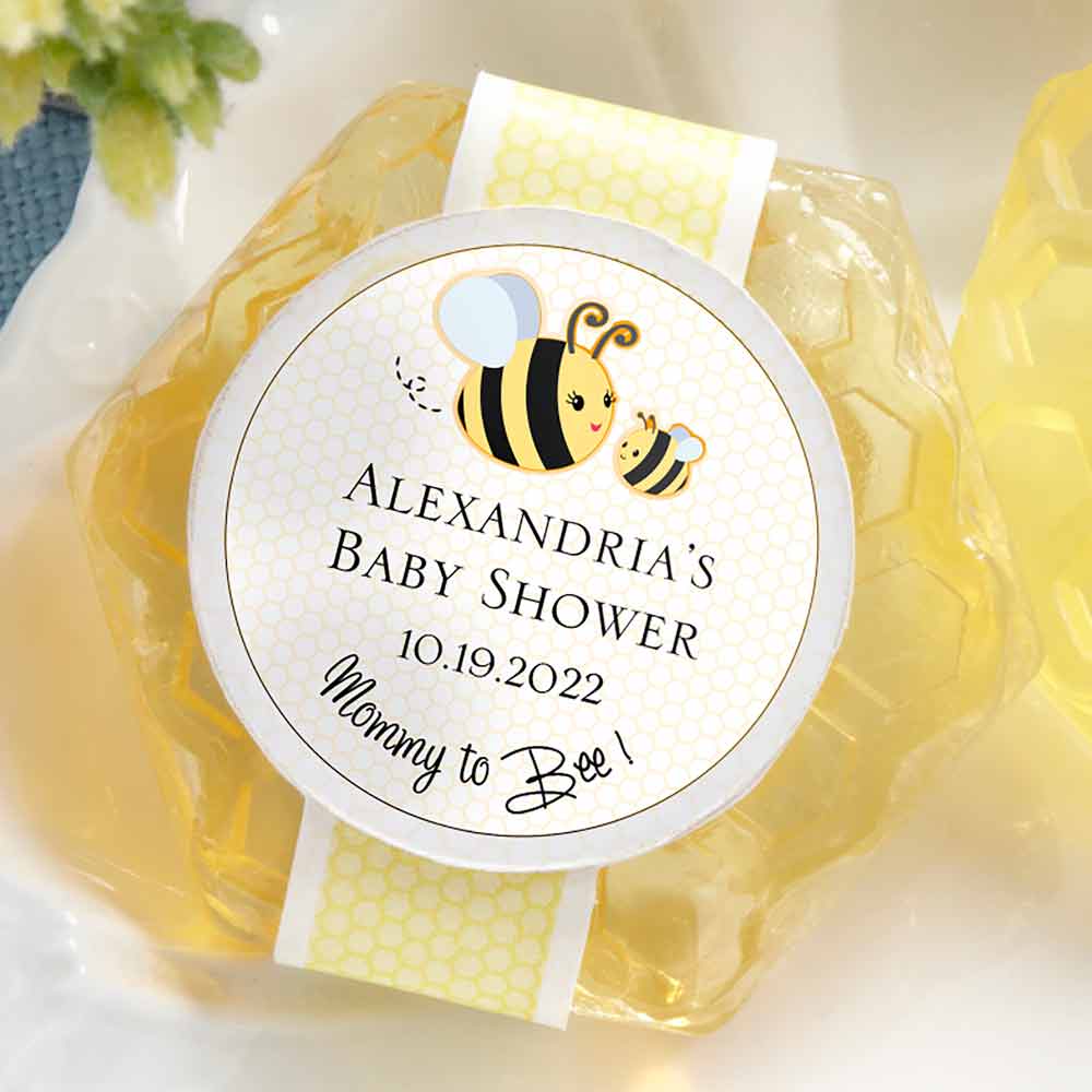 Mommy To Bee Honey Scented Honeycomb Soap - Natural Handmade Gifts (Set of 4) | Perfect for Mother's Day, Baby Shower & Self-Care Gifts
