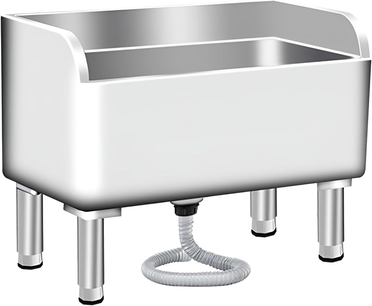 Stainless Steel Commercial Mop Sink - 17.7 x 16 x 21.6 Inch Heavy Duty Floor Mount Utility Basin for Kitchen, Laundry, Garage & Business Use - Industrial Slop Sink for Cleaning Service, Janitorial & Commercial Spaces