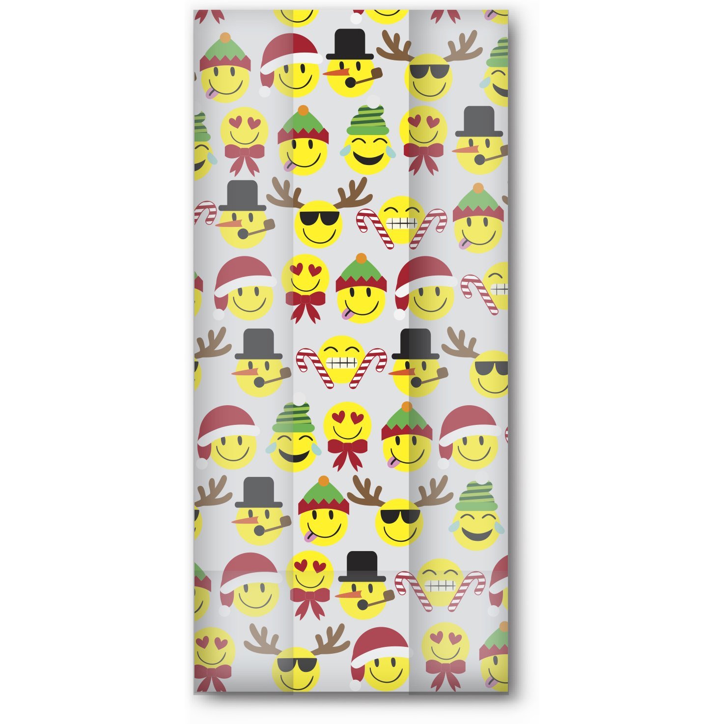 Jillson Roberts Large Cello Bags with Twist Ties - 1000 Pack Emoji Christmas Gift Bags for Party Favors, Candy Packaging & Holiday Treats