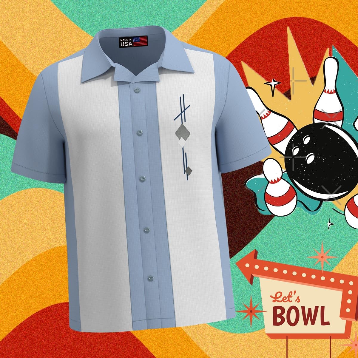 Vintage Cuban Style Men's Camp Shirt - Retro Bowling & Guayabera Dress Shirt for Casual Wear | Perfect for Summer Outfits, Beach Parties & Tropical Vacations