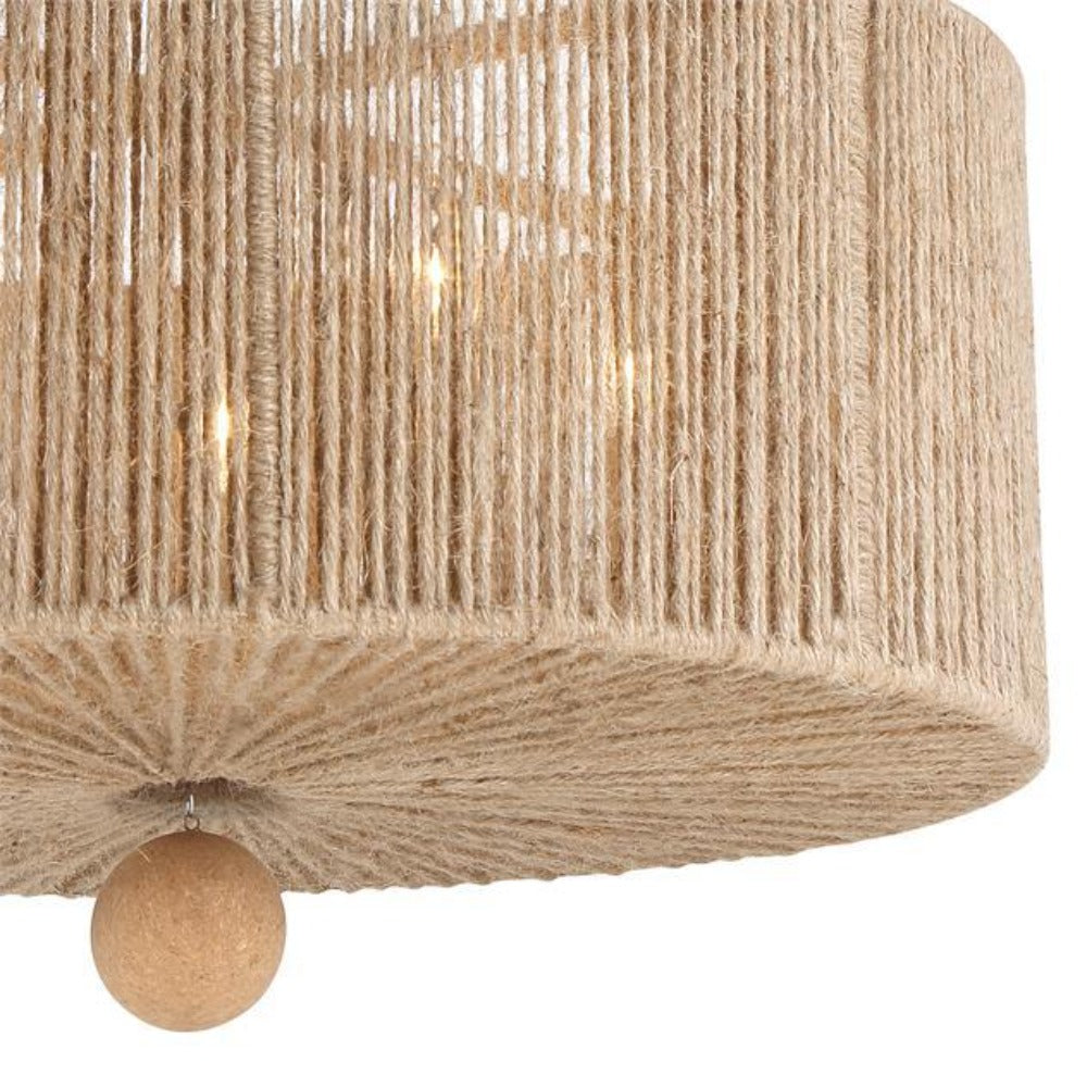 Ada Drum Pendant Light - Modern Handmade Rattan Woven Chandelier for Dining Room, Bedroom, Living Room & Boho Home Decor