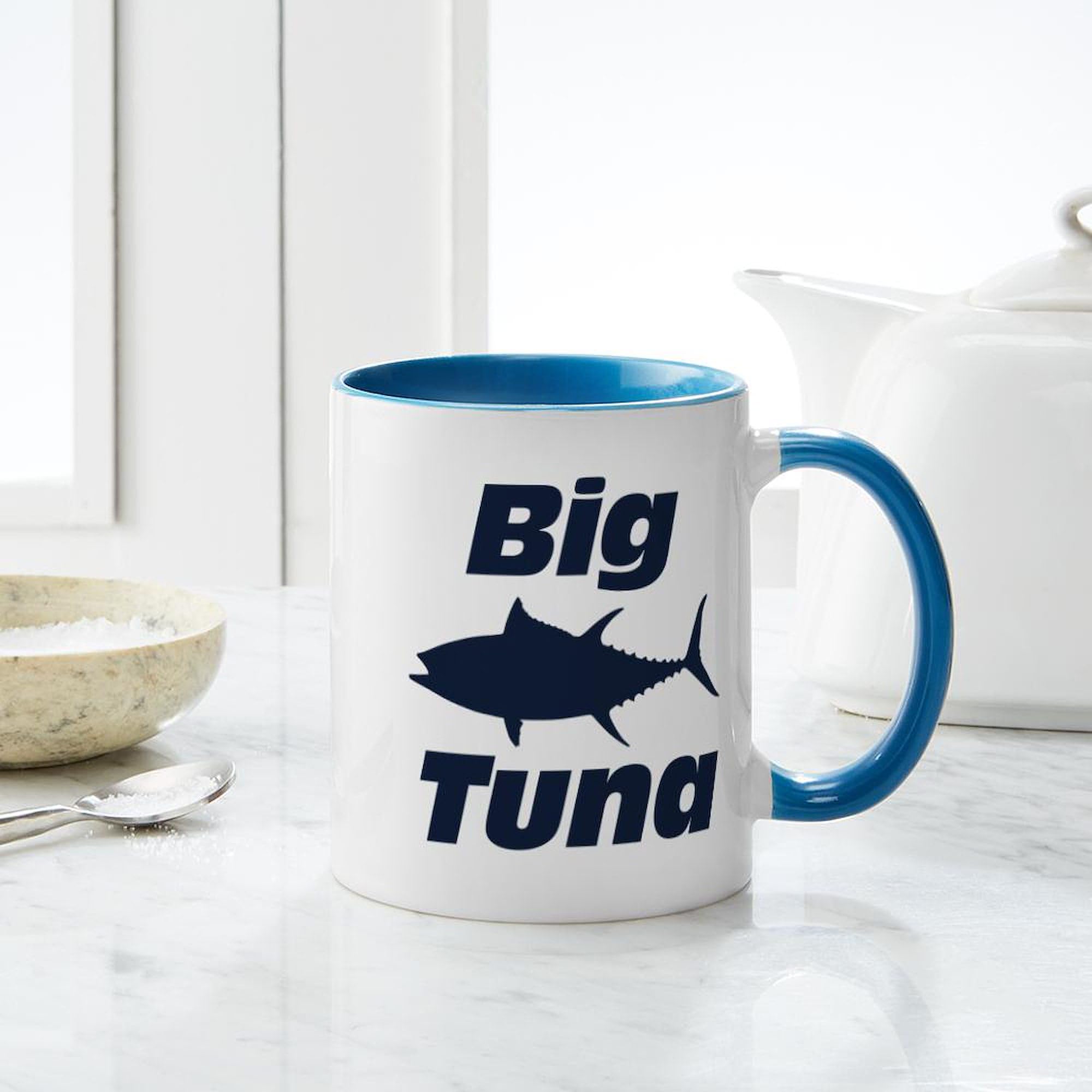 Big Tuna Ceramic Coffee Mug 11 oz (325ml) - Funny Novelty Gift for Office Workers & Fishing Enthusiasts - Perfect for Coffee, Tea & Hot Drinks at Home or Workplace