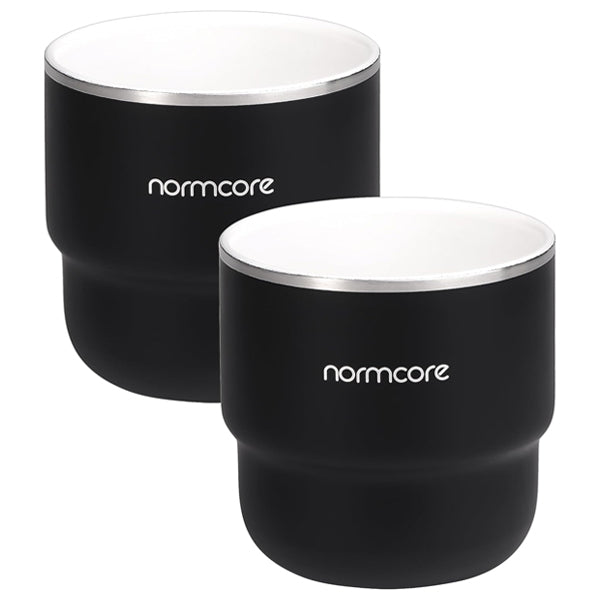 Premium Normcore Espresso Cup Set - 4oz Porcelain Coffee Cups with Saucers - Minimalist Design for Home, Cafe & Office Use - Perfect for Espresso, Cappuccino & Latte