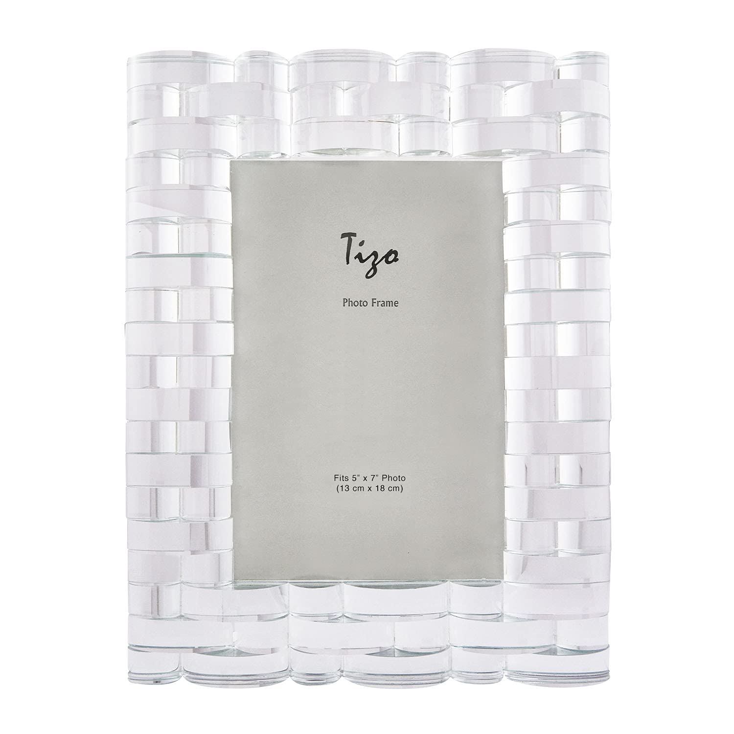 TIZO Design 5x7 Crystal Clear Glass Picture Frame - Premium Arch Photo Display for Wall or Tabletop - Perfect for Weddings, Home Decor & Office Display