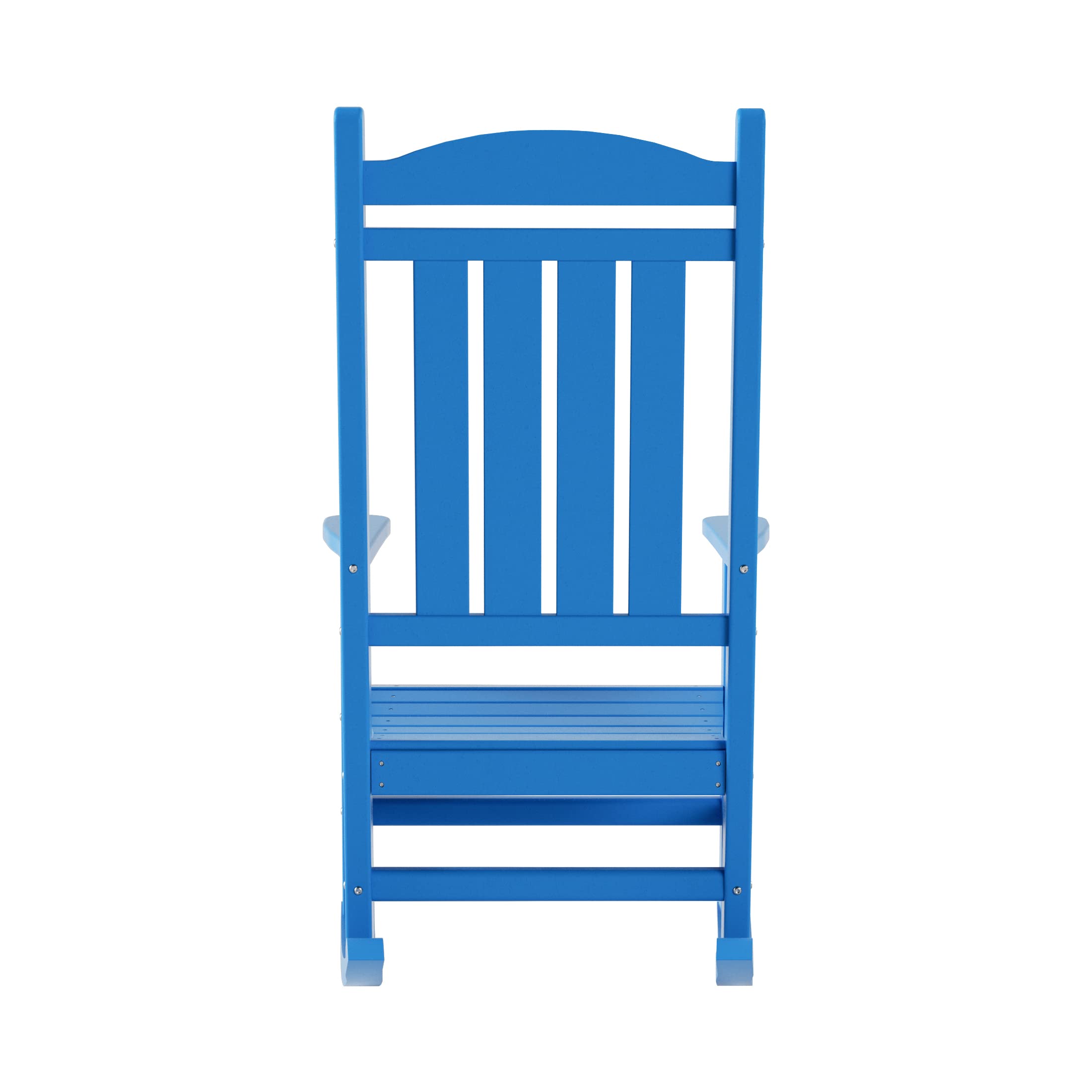2-Piece HDPE Outdoor Rocking Chair Set - Traditional Patio Furniture for Porch, Garden & Backyard - Pacific Blue - Weather-Resistant & Comfortable Rocking Chairs for Relaxation